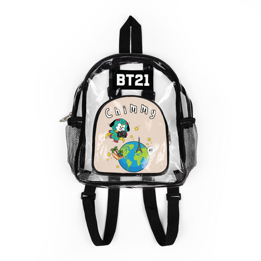 BT21 Chimmy Clear Panel Backpack (Beige Colored Front) — Not Stadium Approved