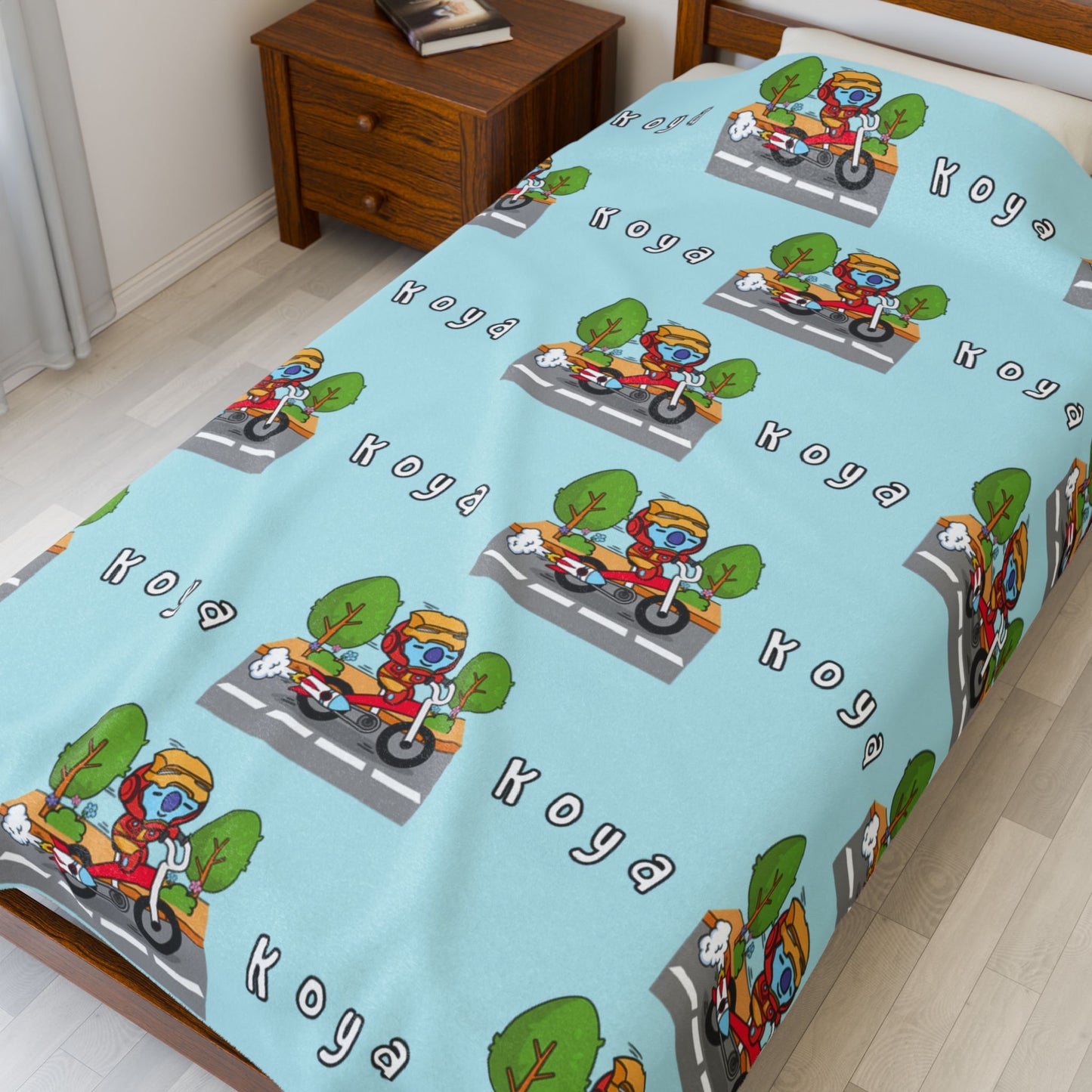 Blue Koya Blanket - BT21 Pattern Design