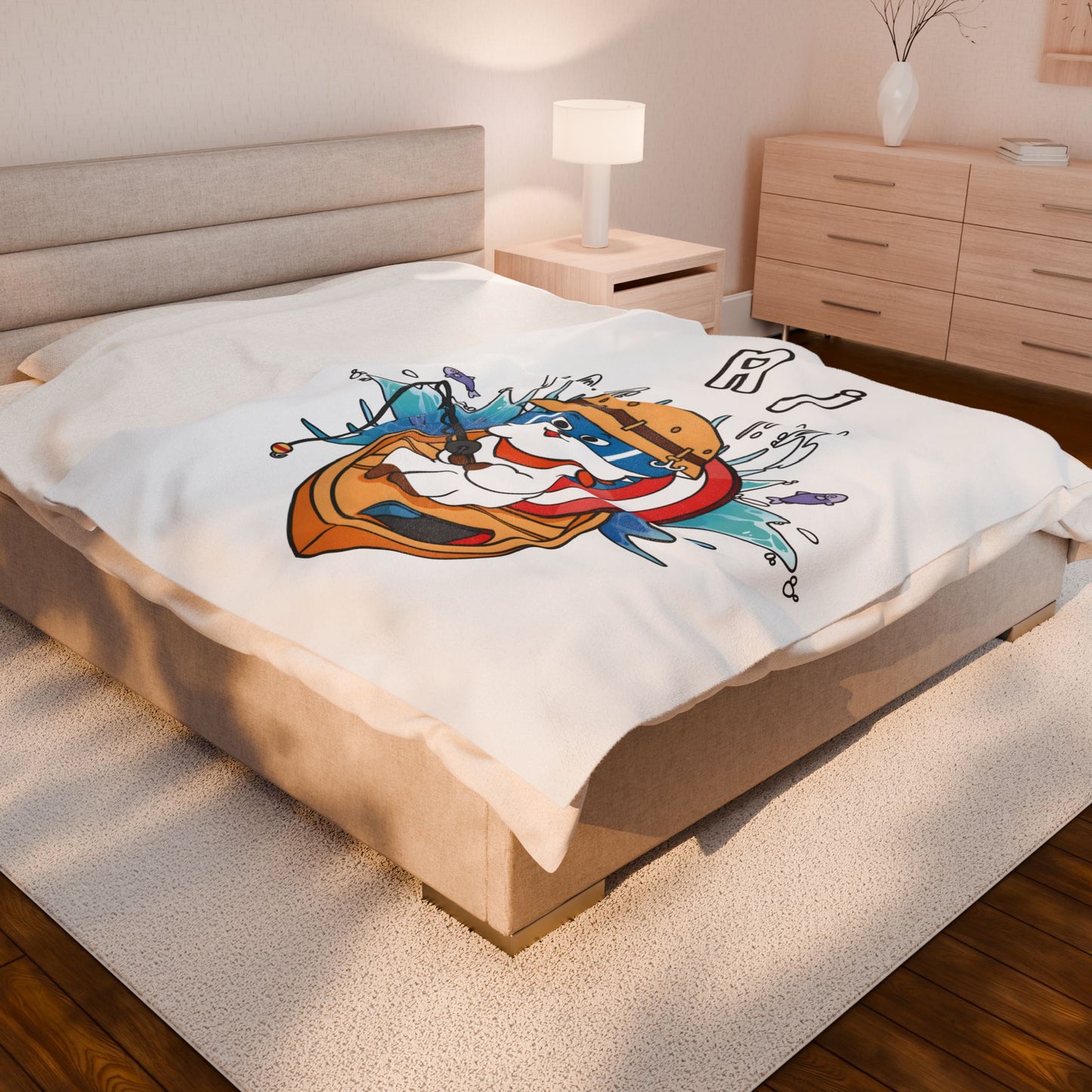White RJ Blanket - BT21 Single Design
