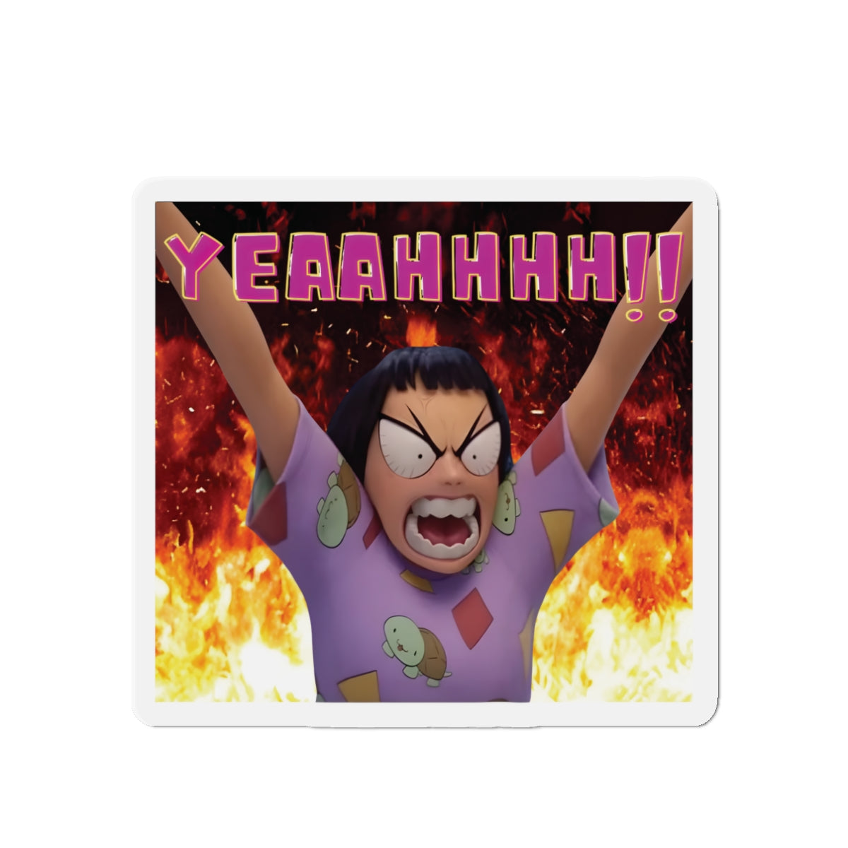 Kpop Demon Hunters Huntrix Zoey YEAHHH Funny Face Magnet