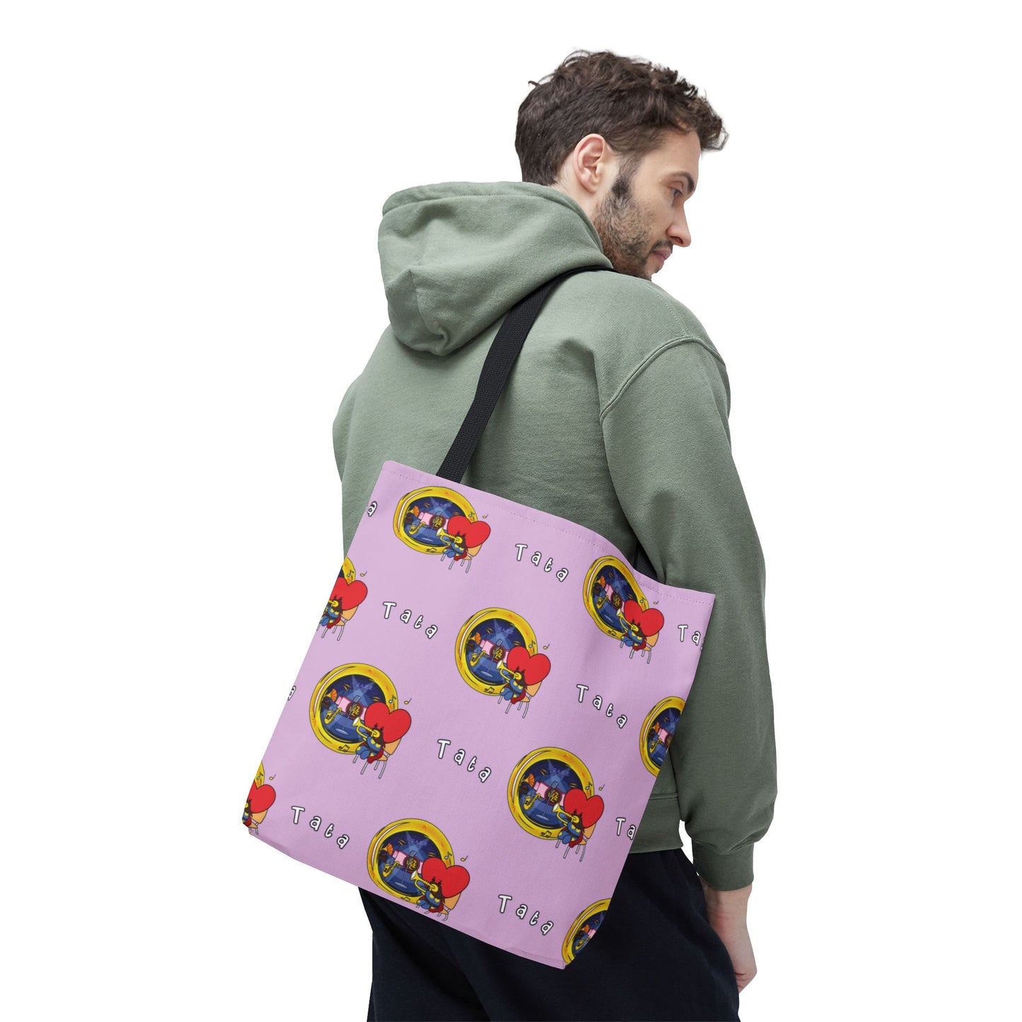 BT21 Tata Purple Tote Bag Pattern Design