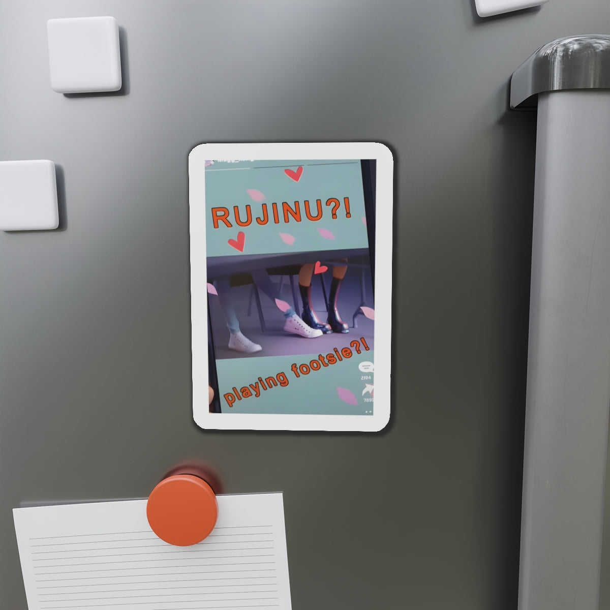 Kpop Demon Hunters Rumi and Jinu Rujinu Playing Footsie Tiktok Magnet