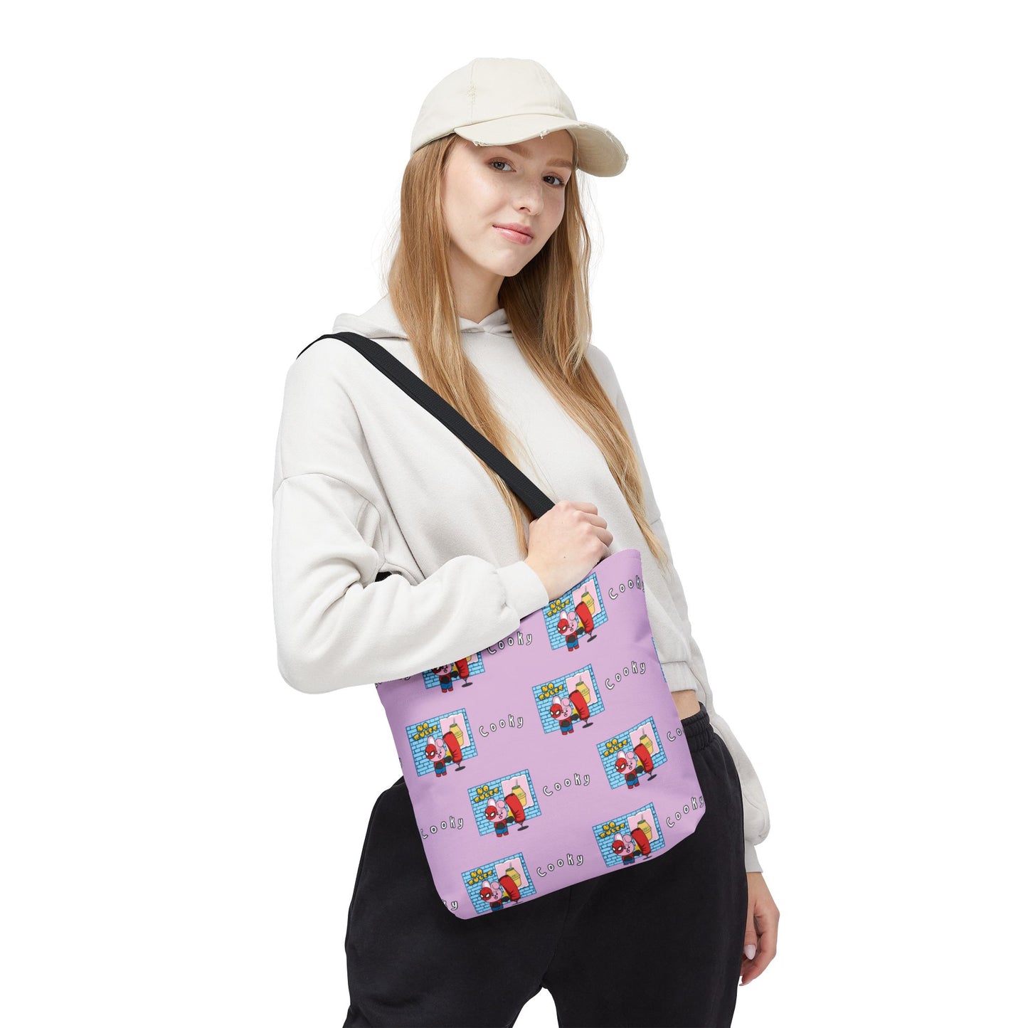 BT21 Cooky Purple Tote Bag Pattern Design