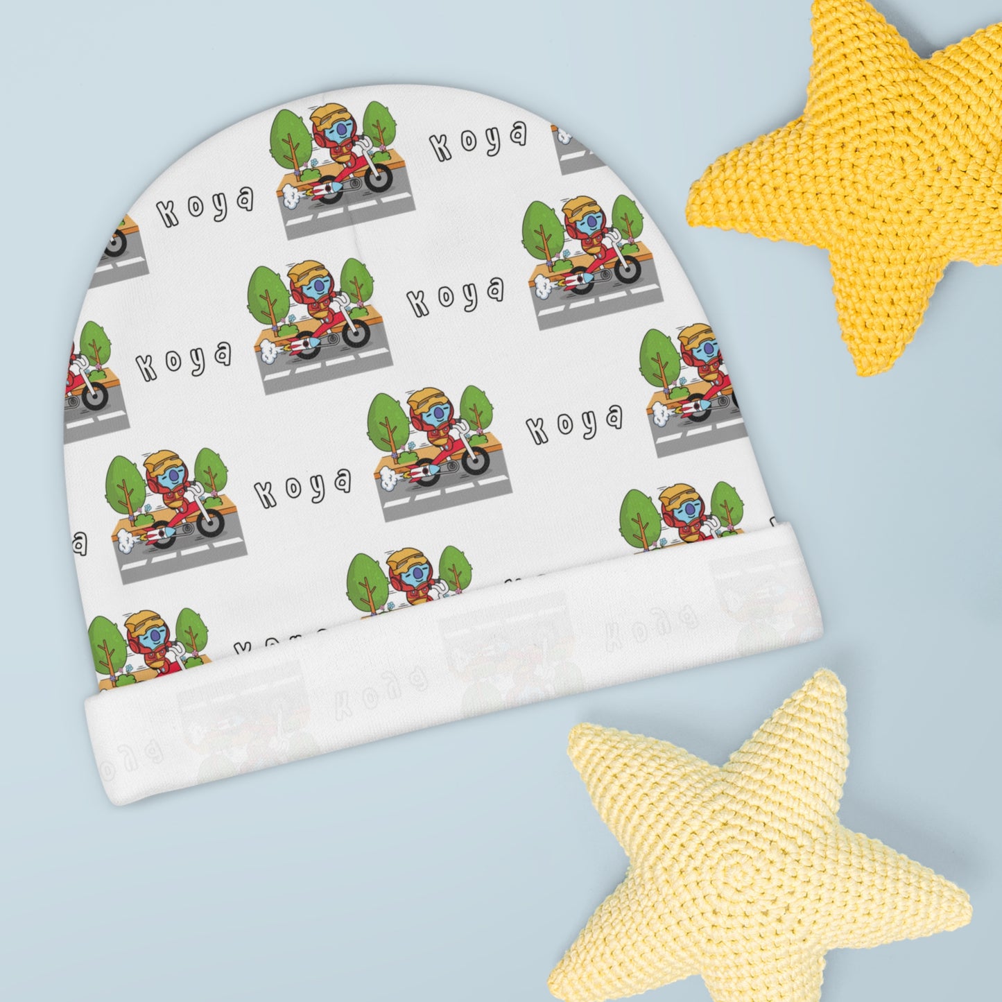 BT21 Koya White Baby Beanie Pattern