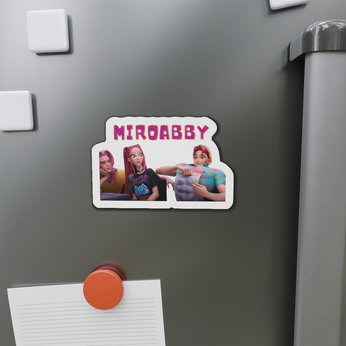 Kpop Demon Hunters Huntrix Mira Saja Boys Abby and Romance Miroabby Drawing Abs Magnet