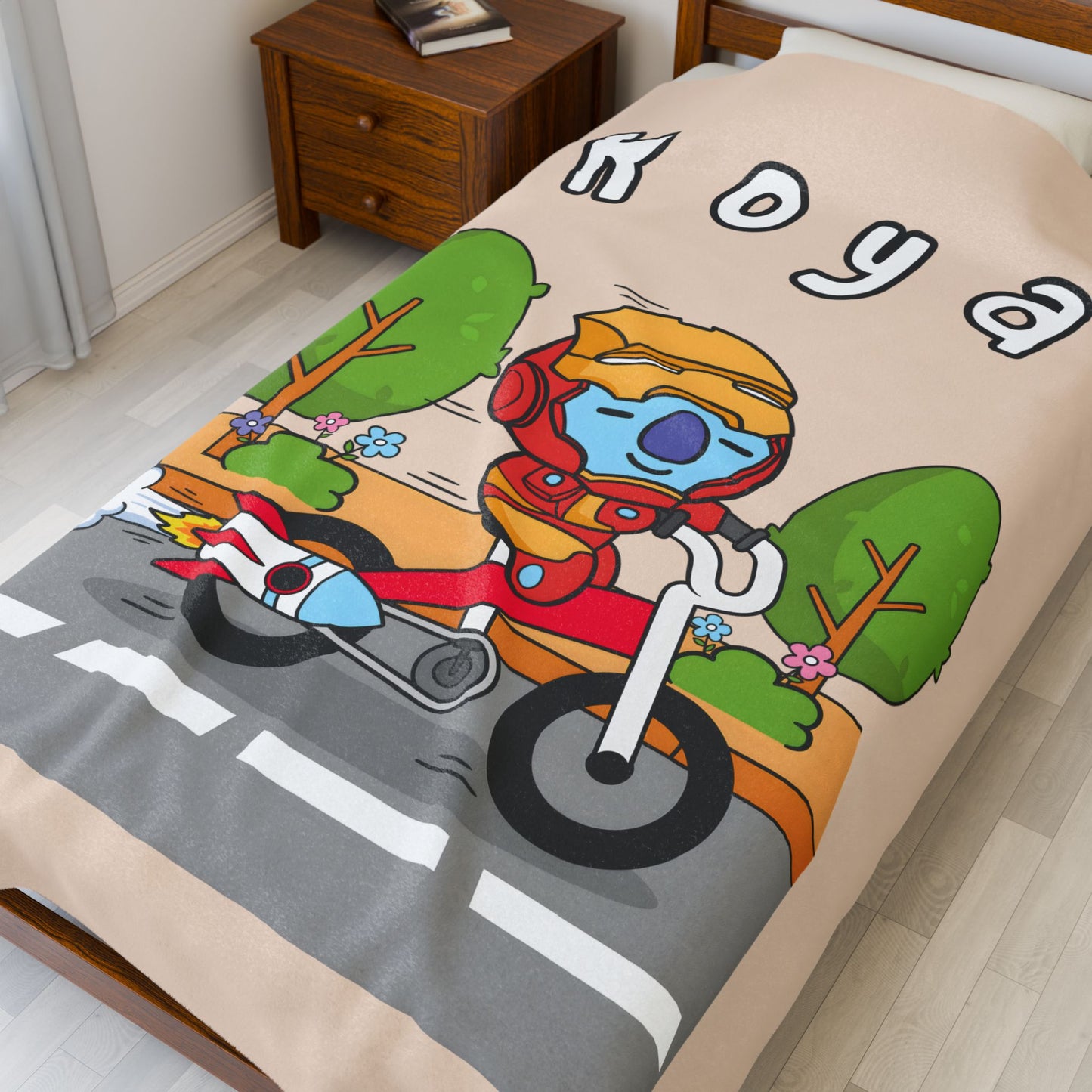 Beige Koya Blanket - BT21 Single Design