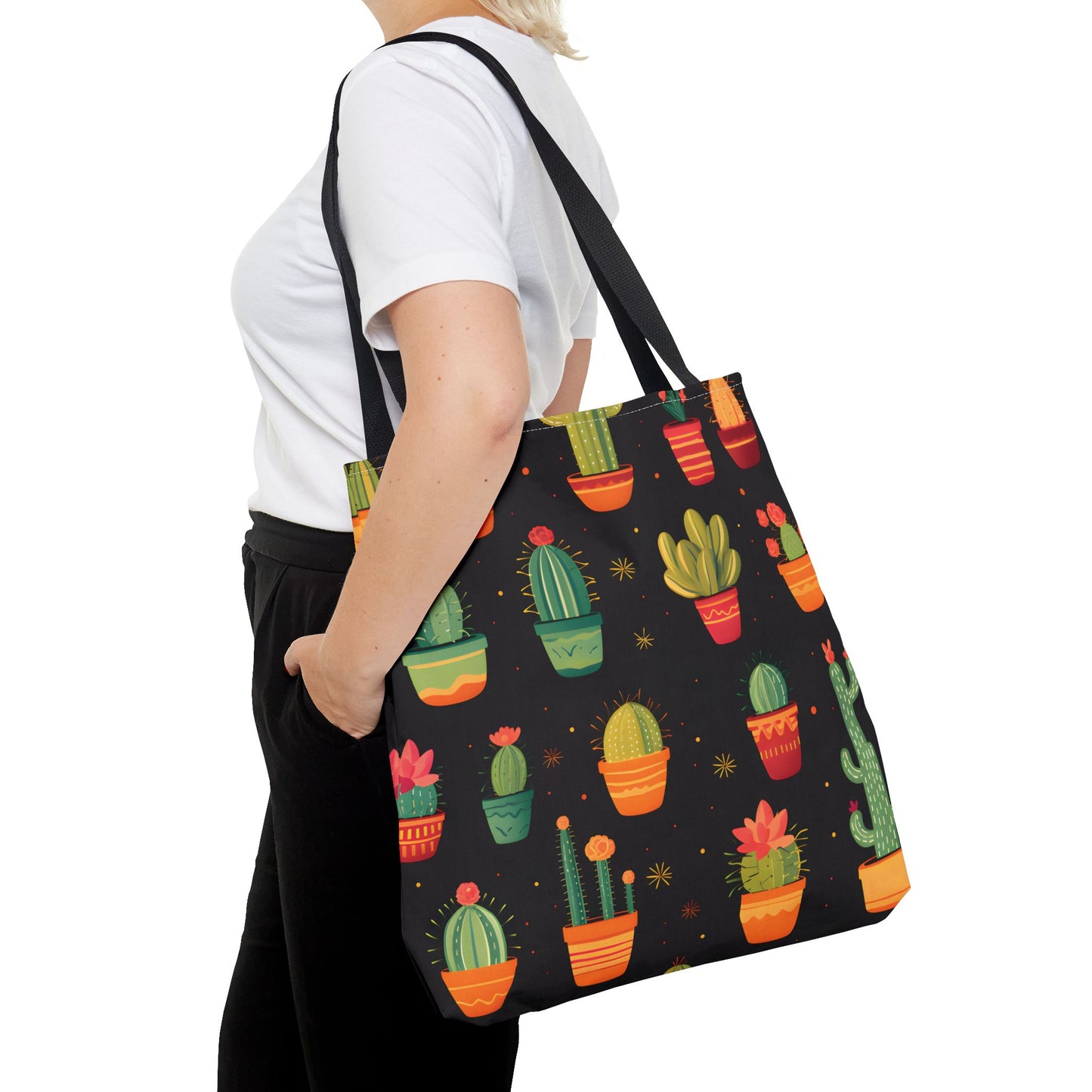 Cactus Pattern Tote Bag Design 1