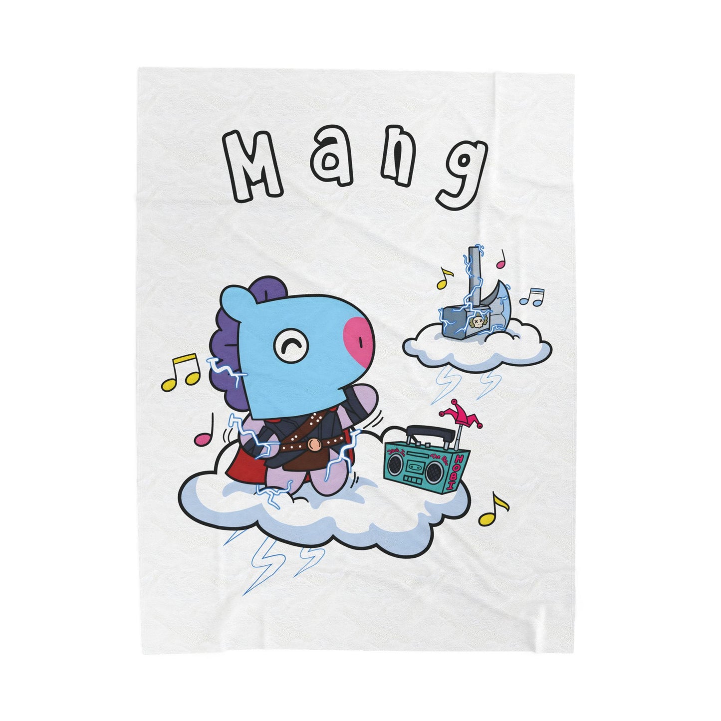 White Mang Blanket - BT21 Single Design