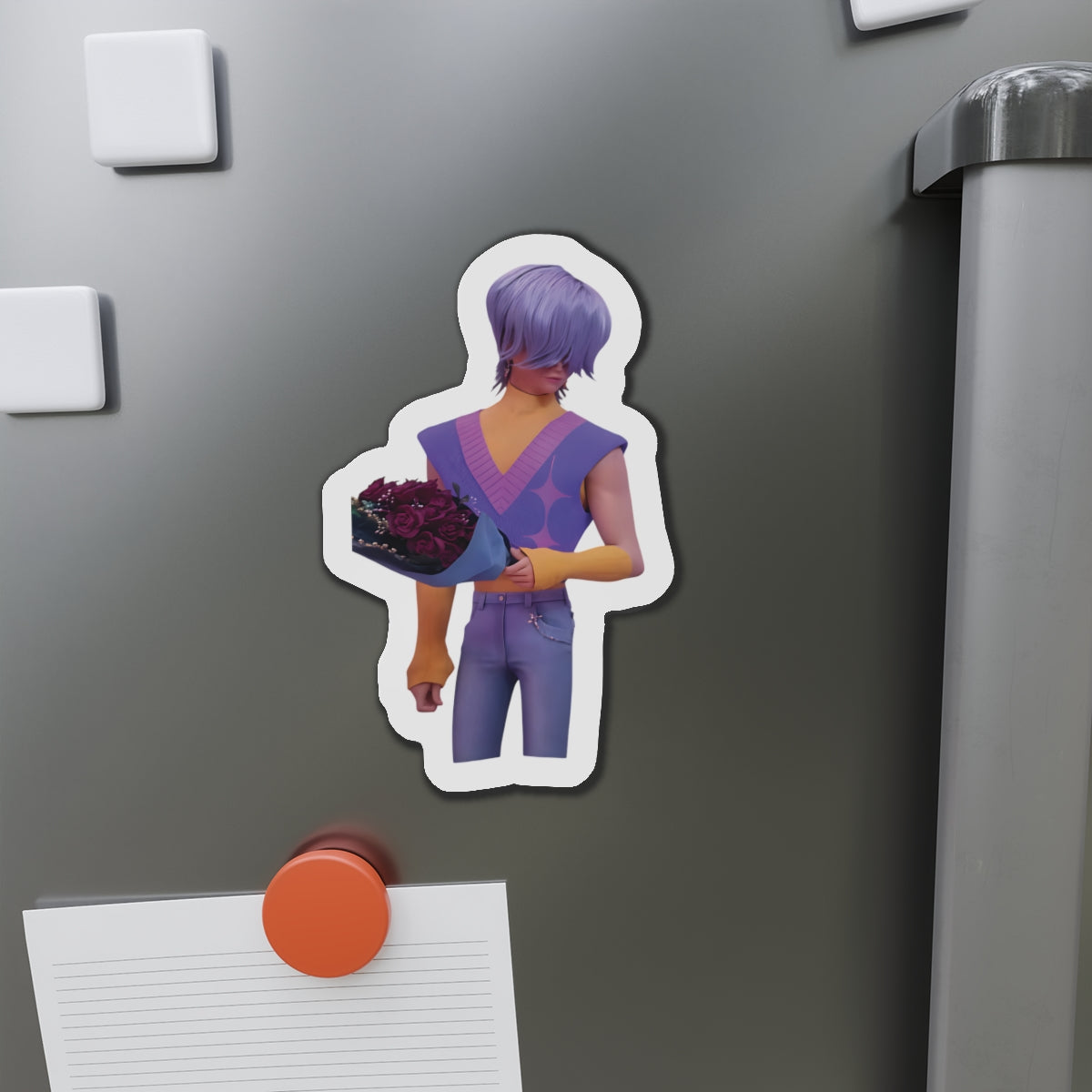 Kpop Demon Hunters Saja Boys Mystery Saja Holding Flowers Magnet