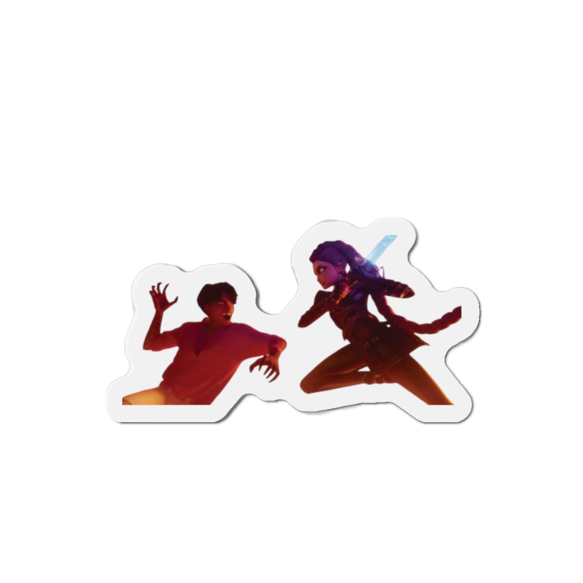 Kpop Demon Hunters Rumi and Jinu Rujinu Fighting in Bathhouse Magnet