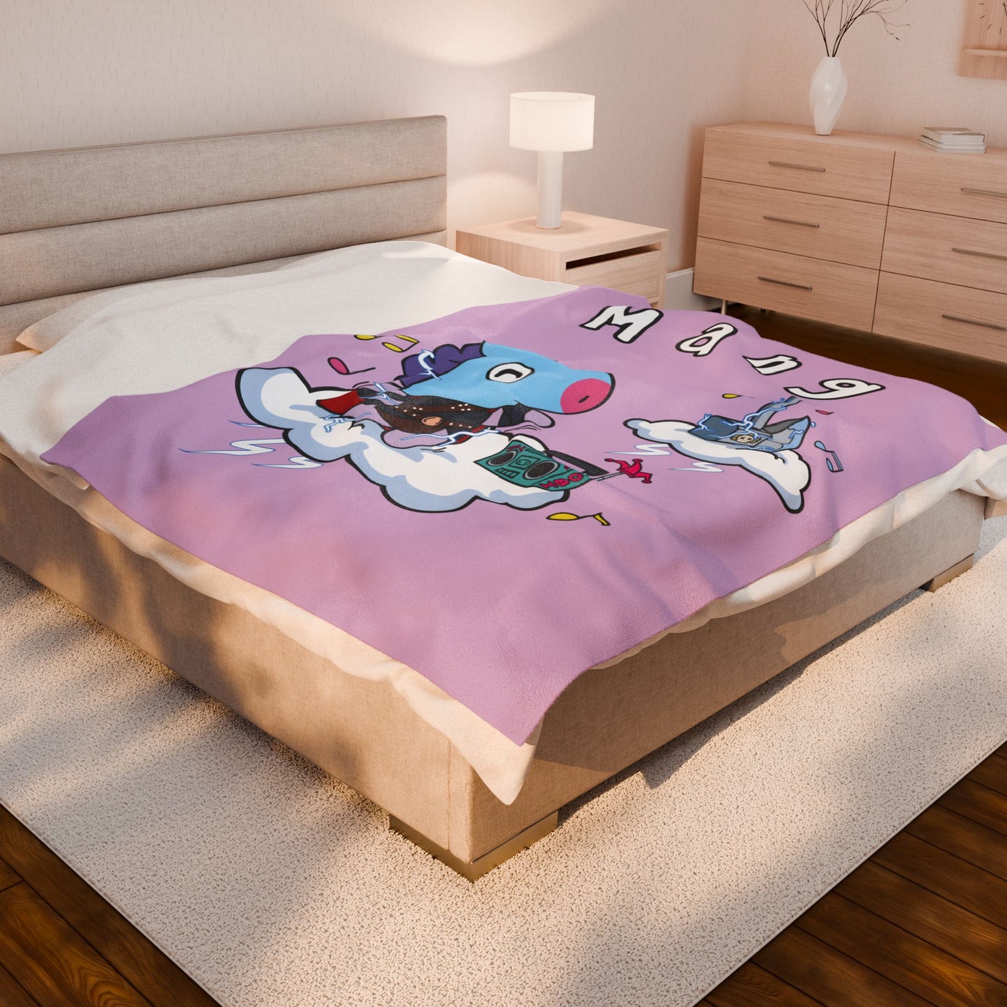 Purple Mang Blanket - BT21 Single Design
