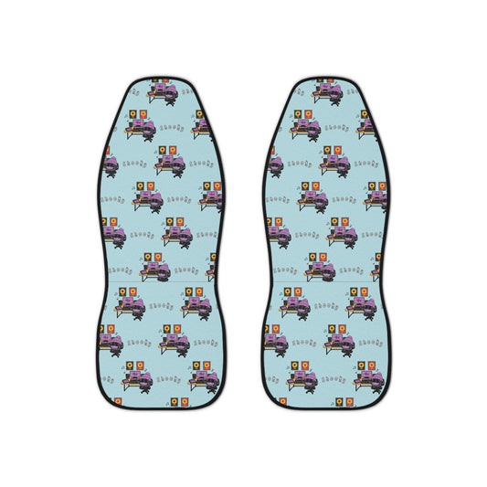 BT21 Shooky Blue Car Seat Cover Pattern Design - Identical Set of 2