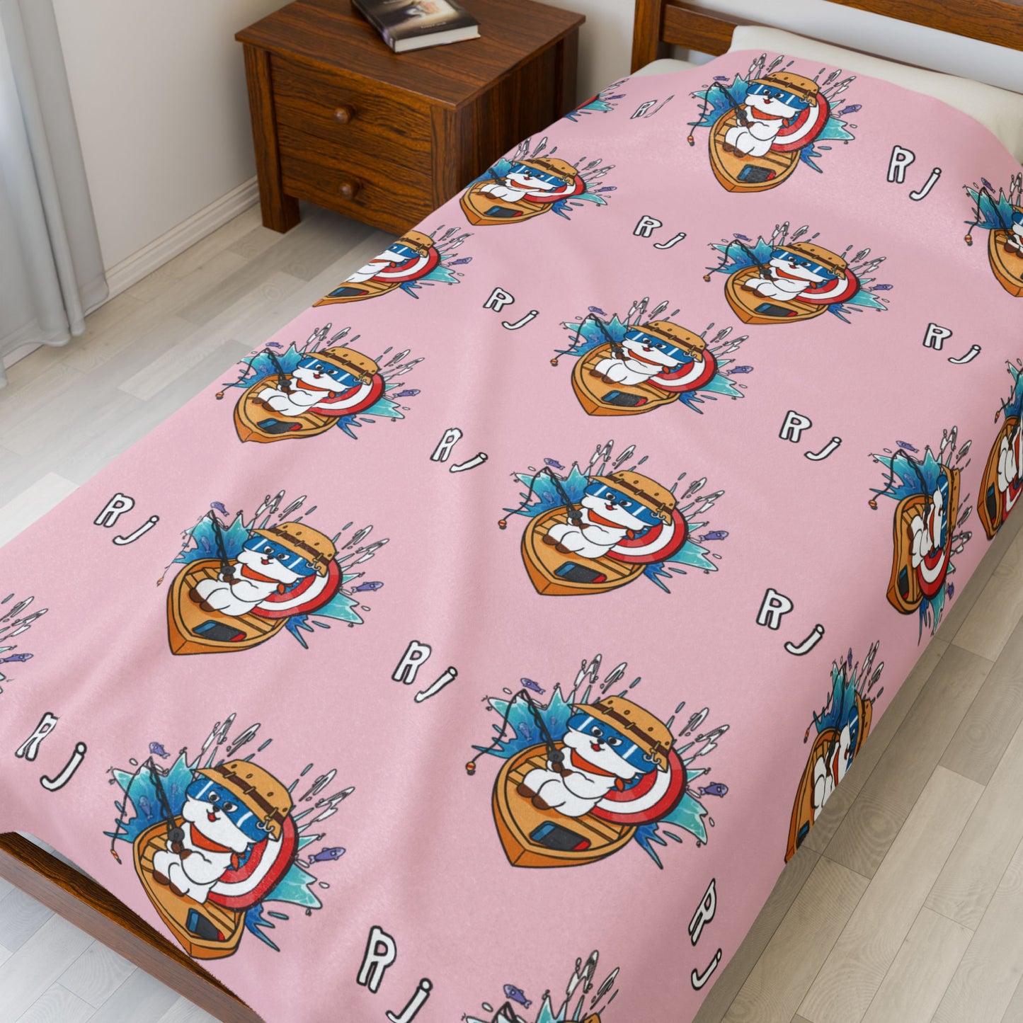 Pink RJ Blanket - BT21 Pattern Design