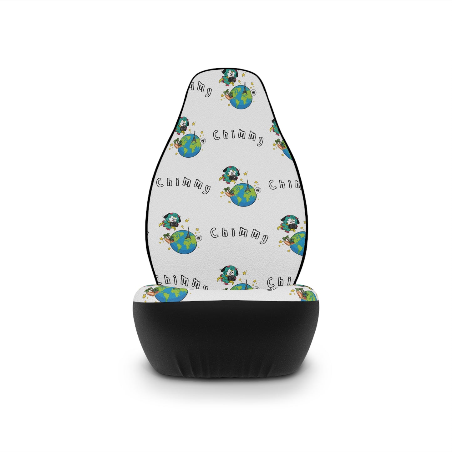 BT21 Chimmy White Car Seat Cover Pattern Design - Identical Set of 2