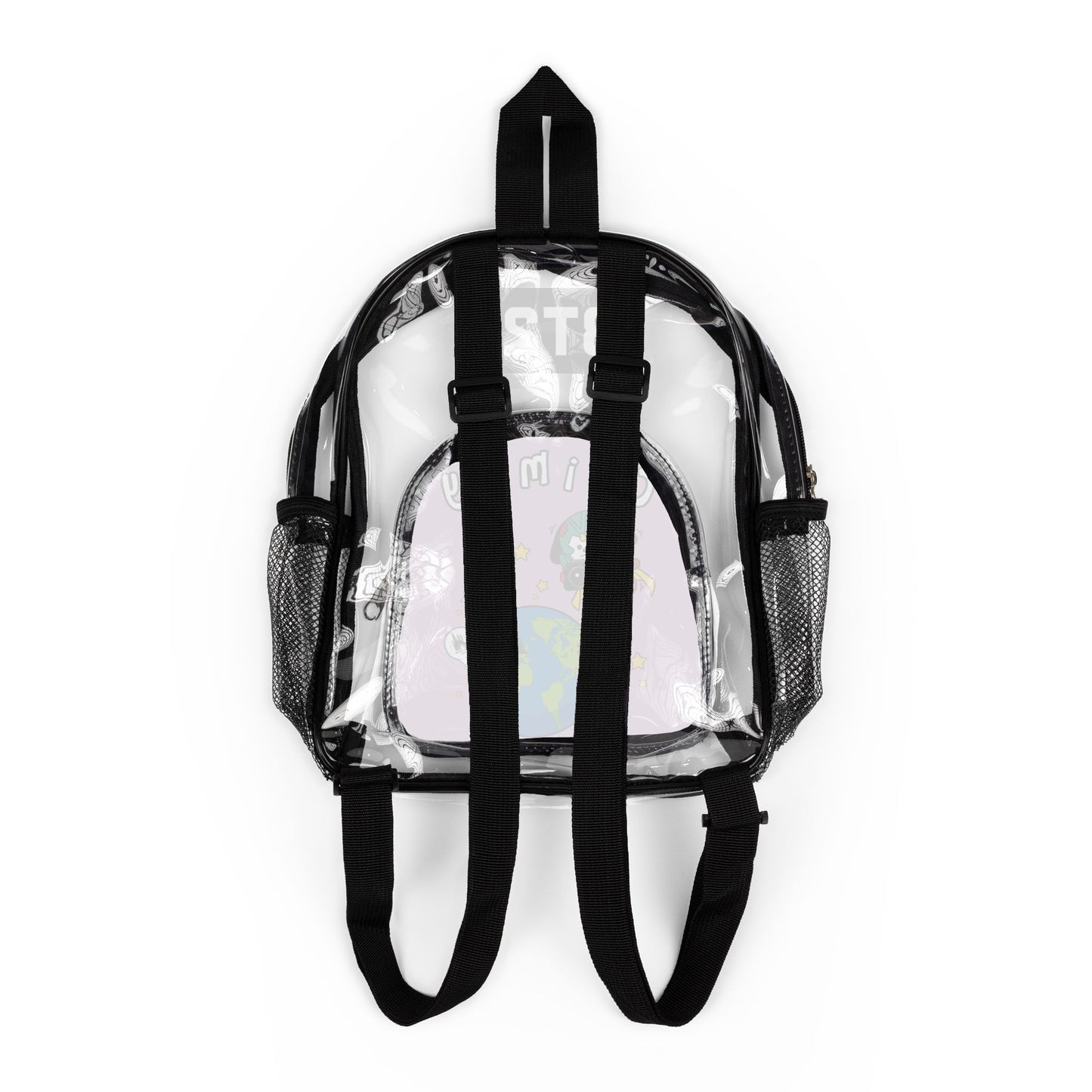 BT21 Chimmy Clear Stadium Concert Bag With Purple Background