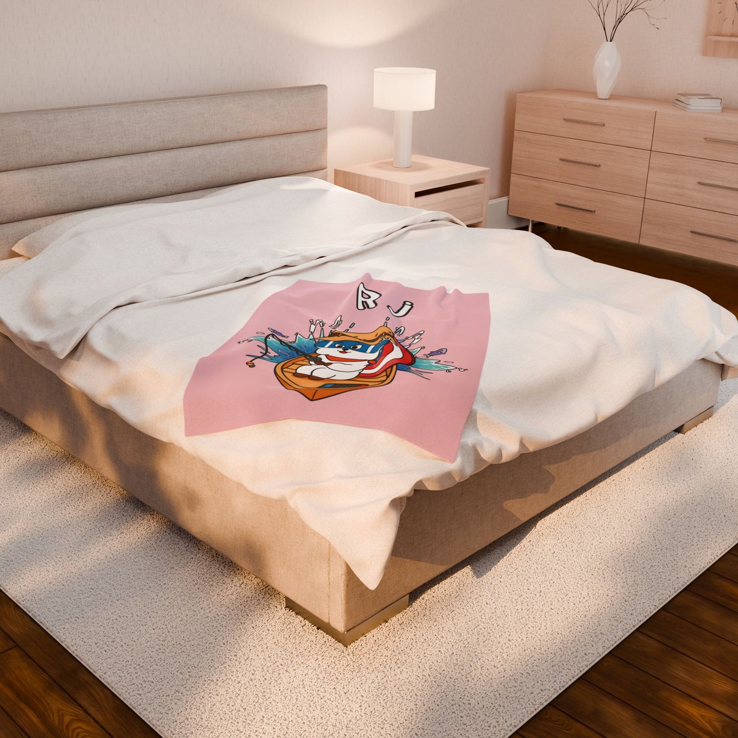 Pink RJ Blanket - BT21 Single Design
