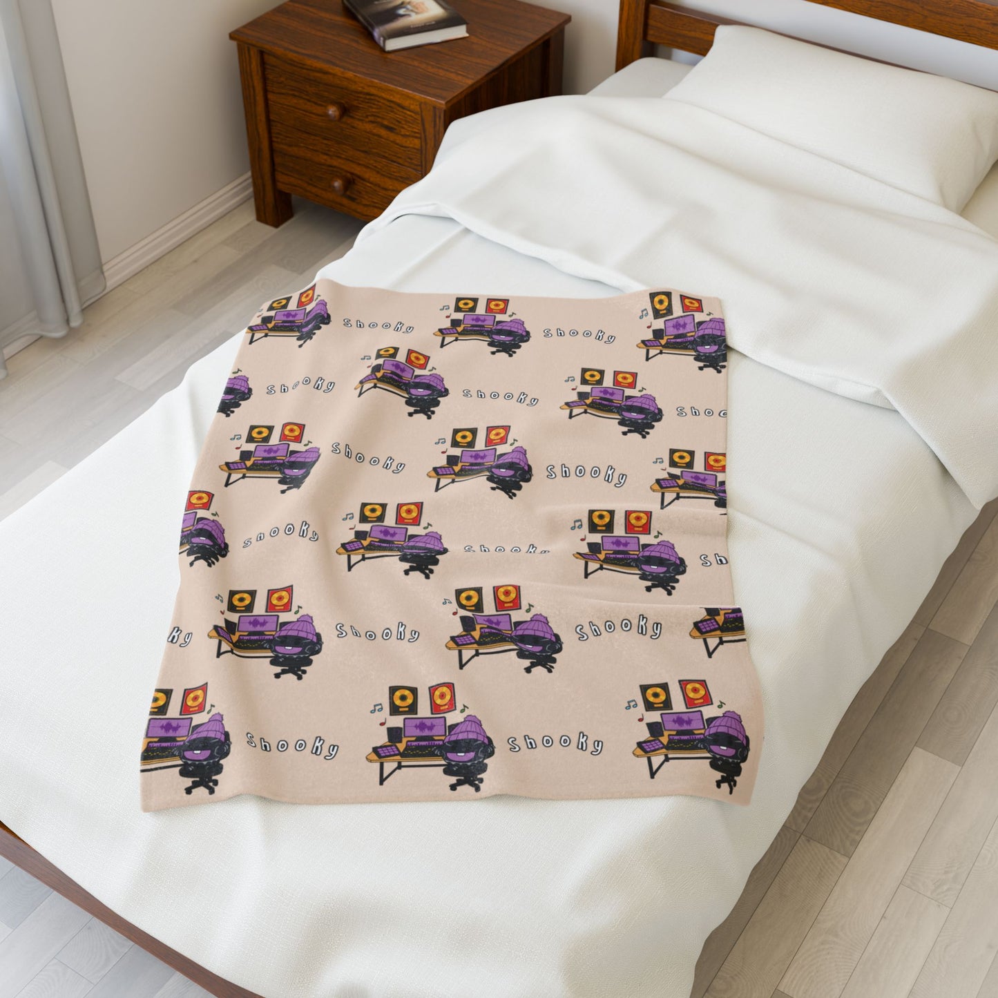 Beige Shooky Blanket - BT21 Pattern Design