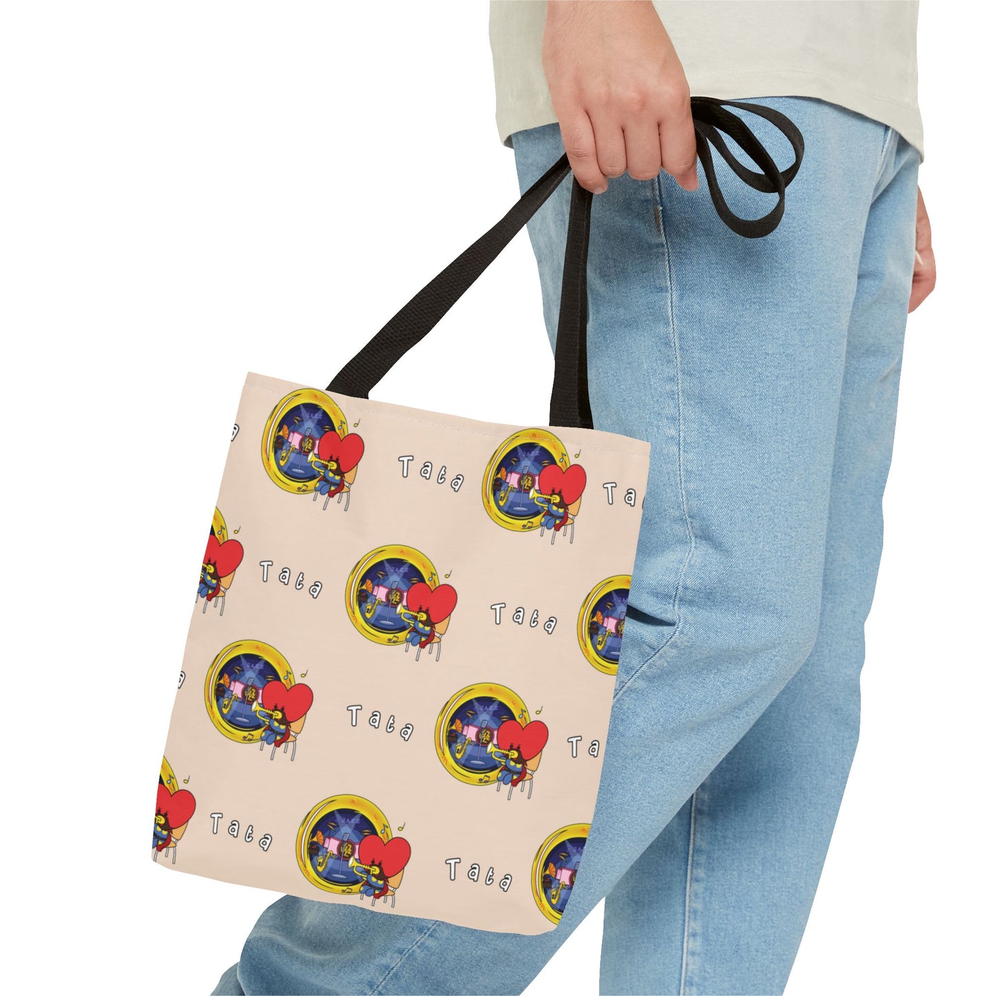 BT21 Tata Beige Tote Bag Pattern Design