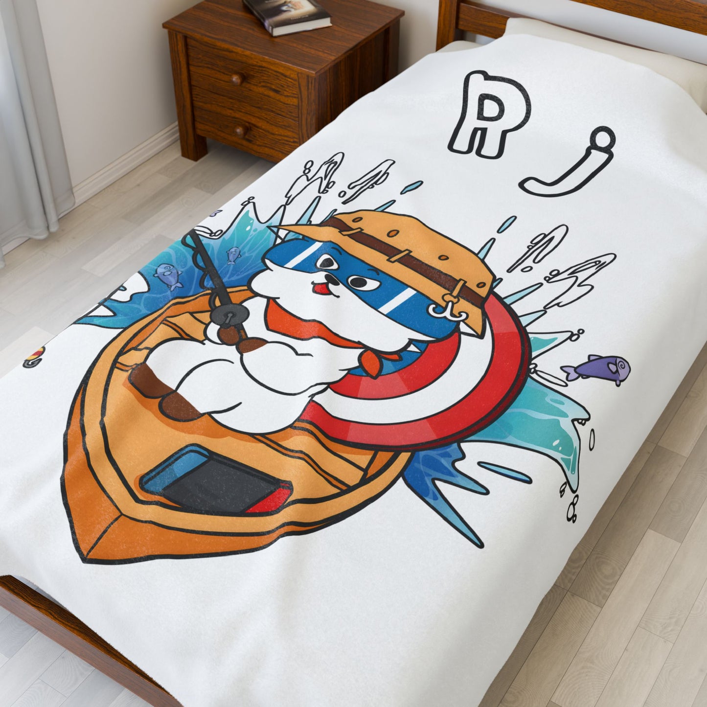 White RJ Blanket - BT21 Single Design