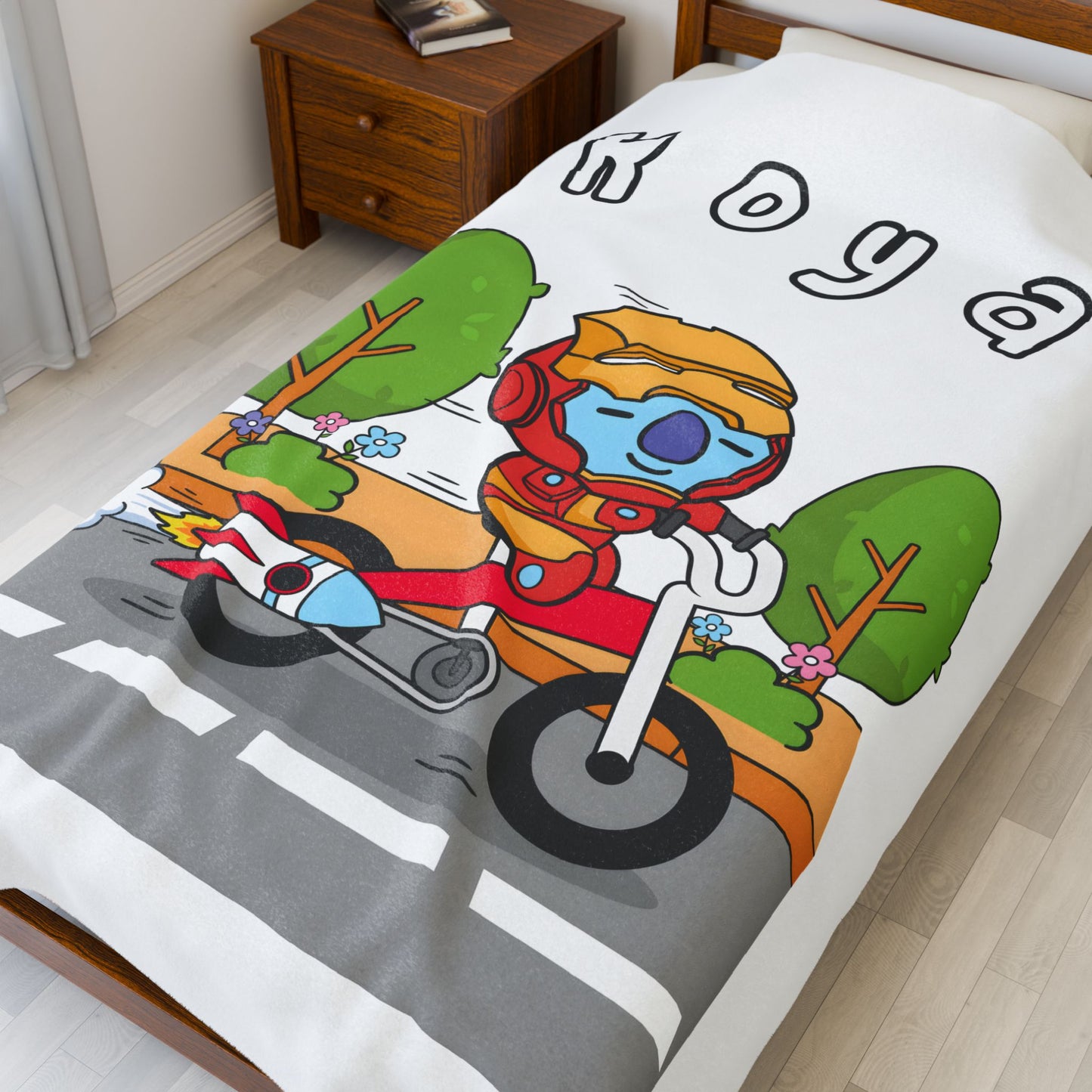 White Koya Blanket - BT21 Single Design