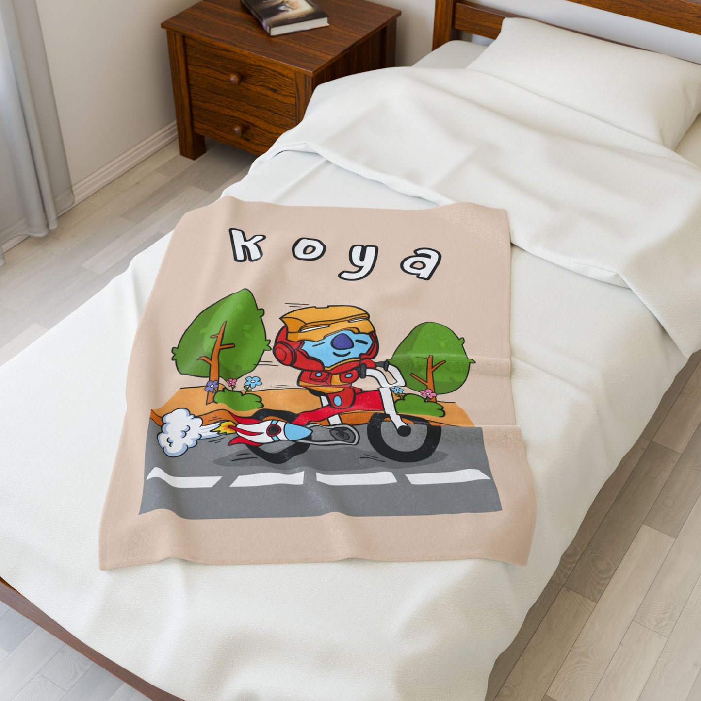 Beige Koya Blanket - BT21 Single Design