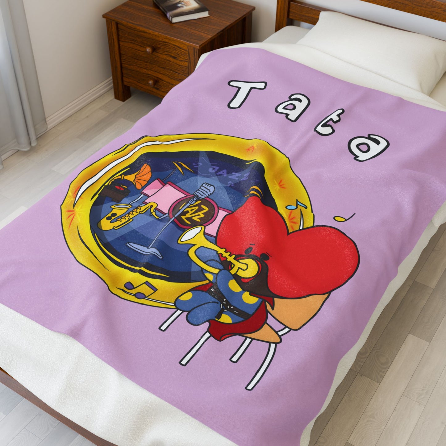 Purple Tata Blanket - BT21 Single Design