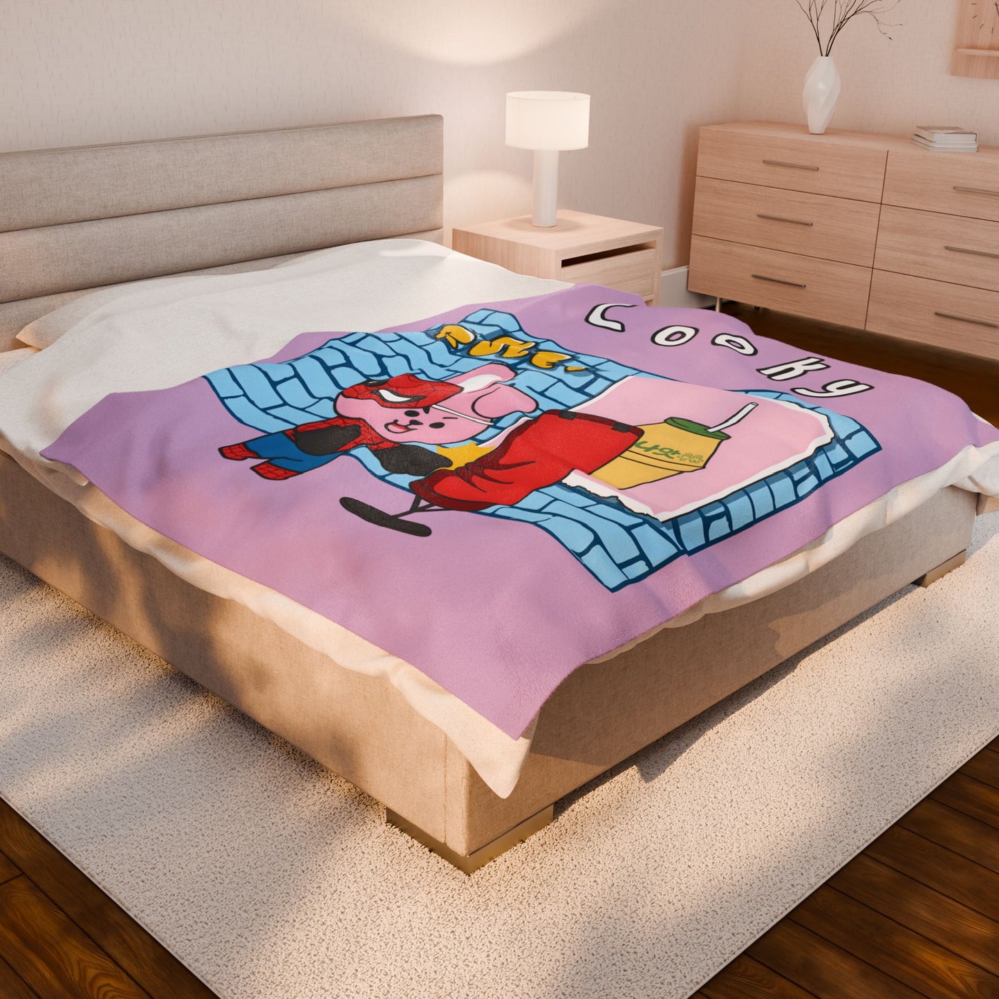 Purple Cooky Blanket - BT21 Single Design