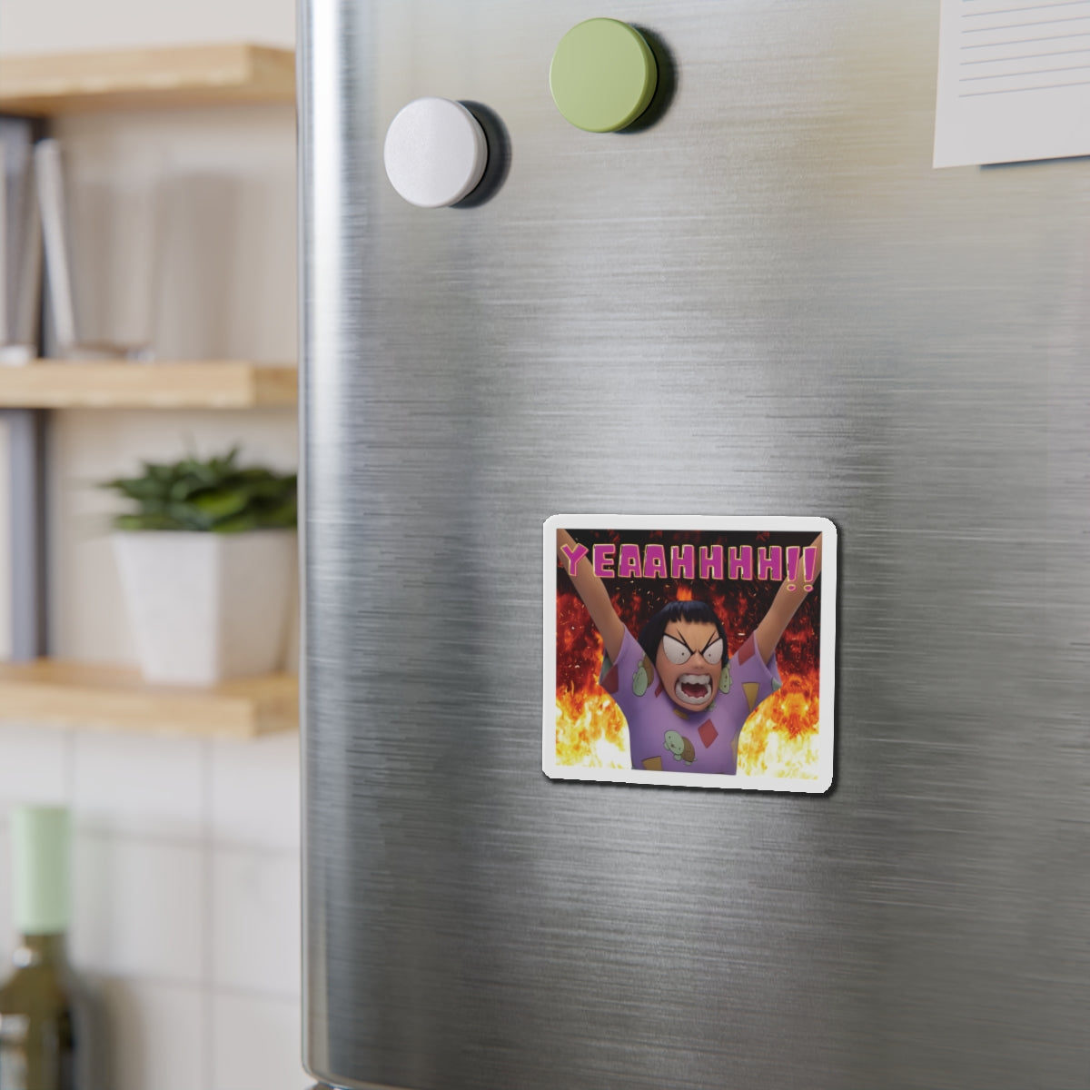 Kpop Demon Hunters Huntrix Zoey YEAHHH Funny Face Magnet