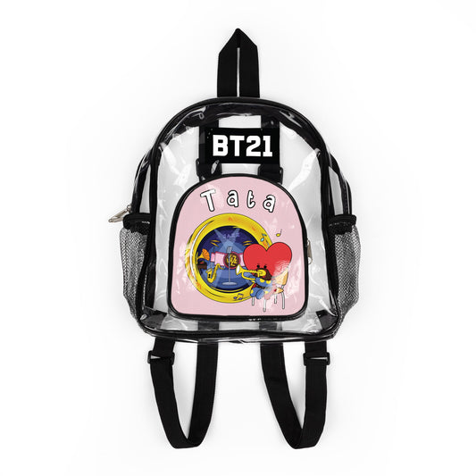BT21 Tata Clear Panel Backpack (Pink Colored Front) — Not Stadium Approved