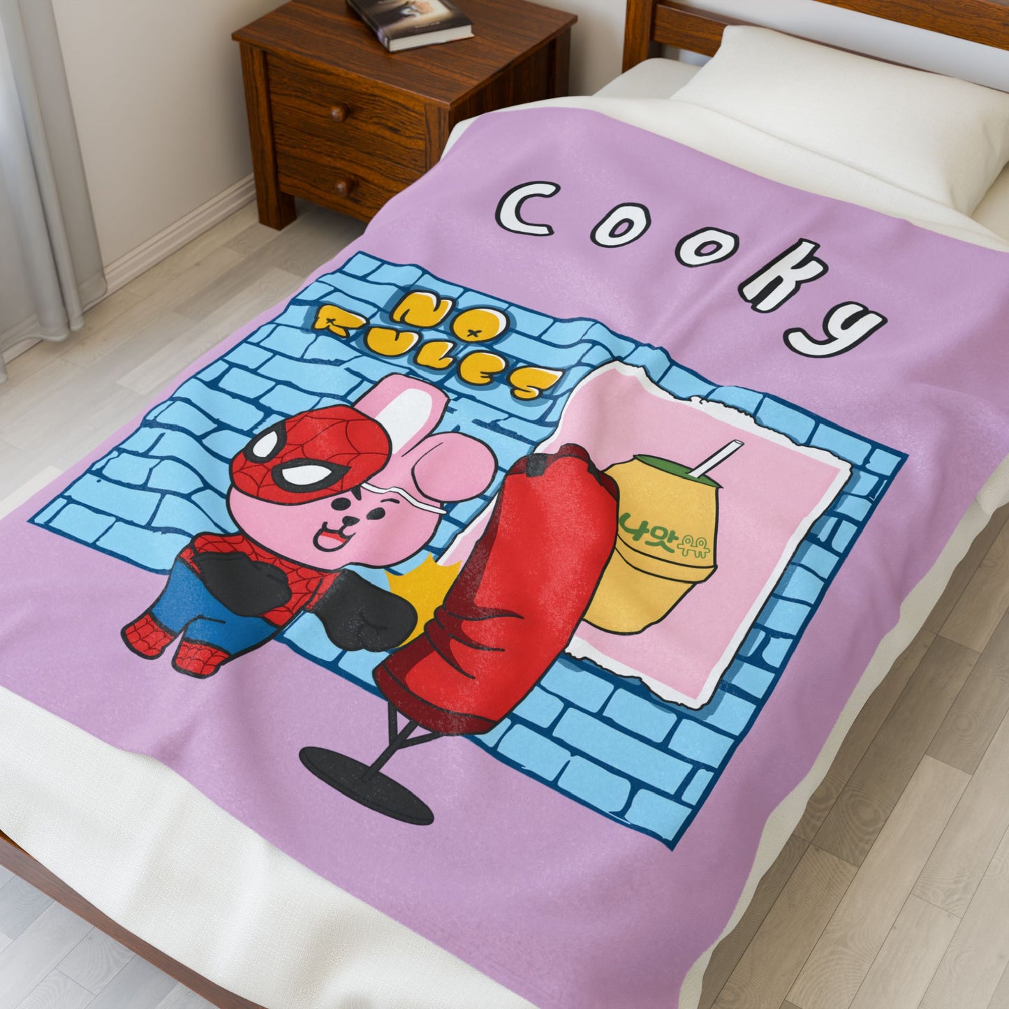Purple Cooky Blanket - BT21 Single Design