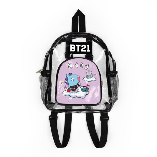 BT21 Mang Clear Panel Backpack (Purple Colored Front) — Not Stadium Approved