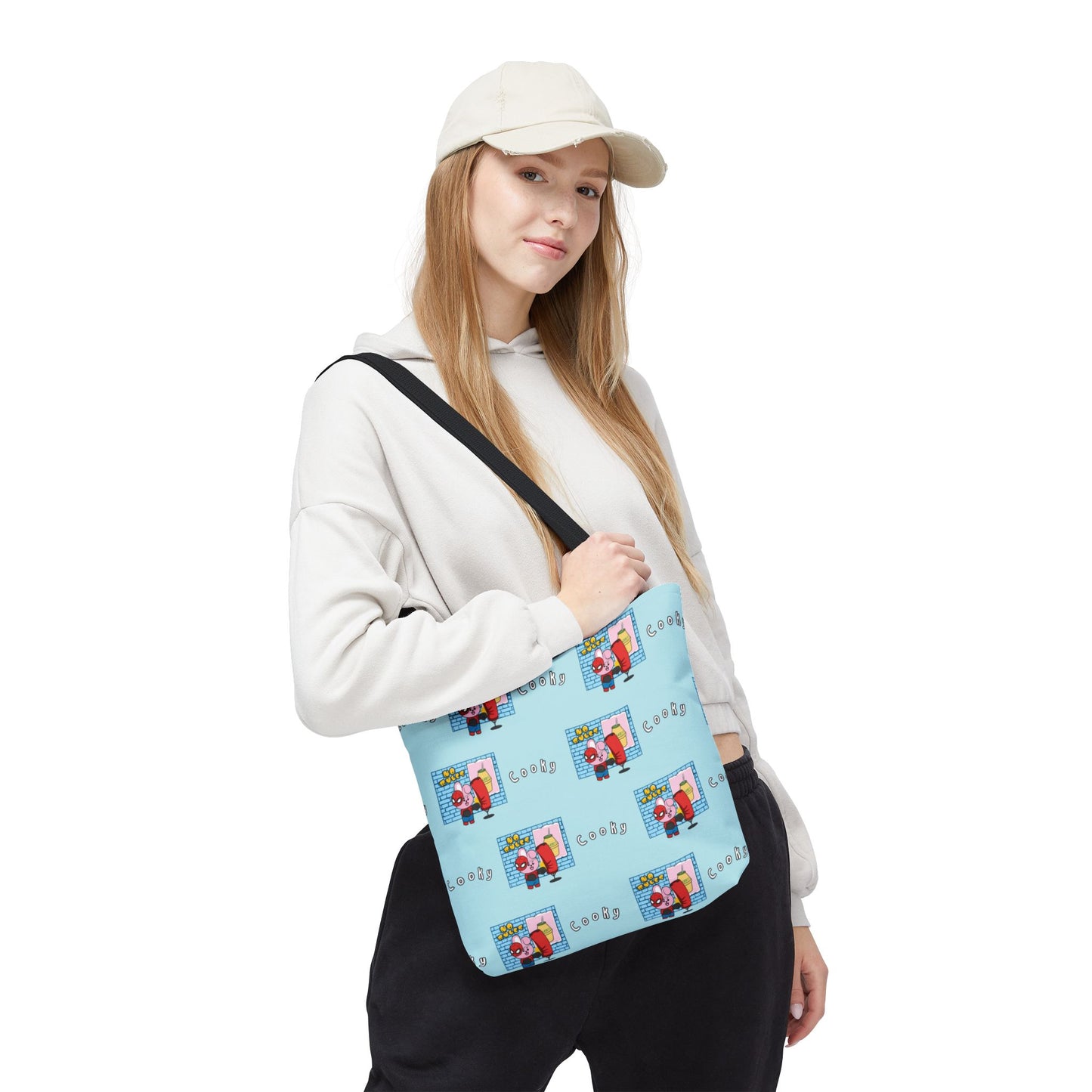 BT21 Cooky Blue Tote Bag Pattern Design