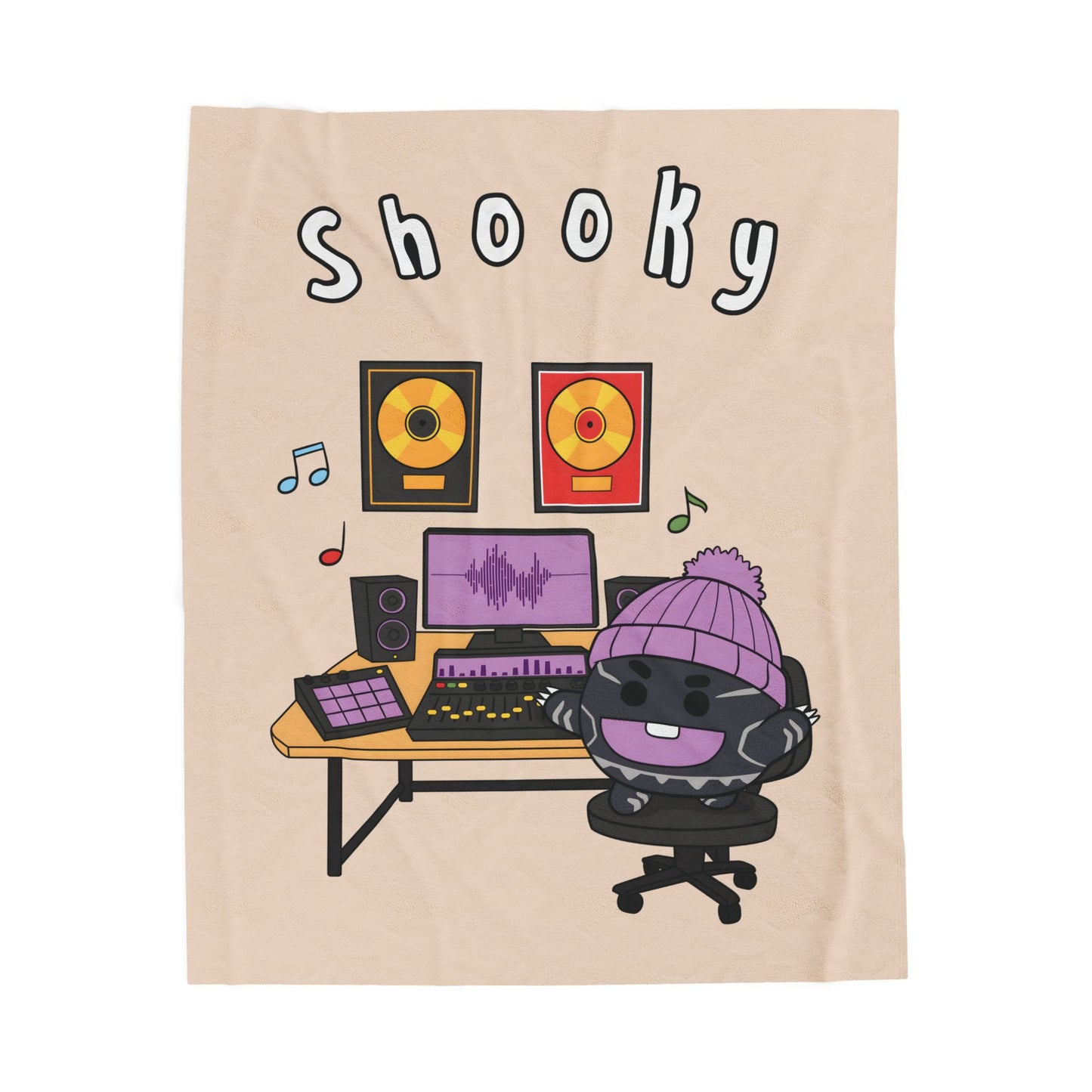 Beige Shooky Blanket - BT21 Single Design