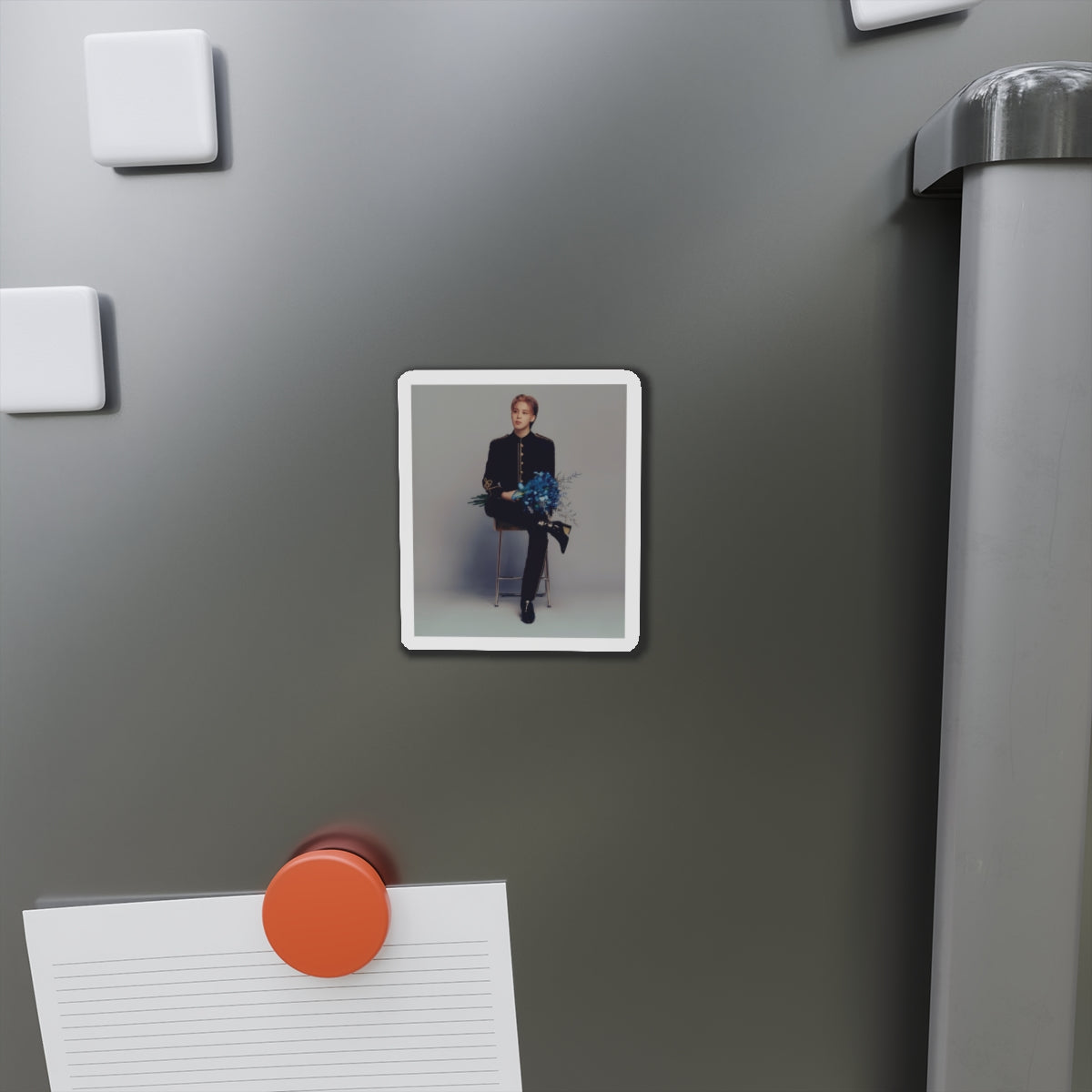 BTS Park Jimin Muse Album Photoshoot Holding Blue Flowers Magnet