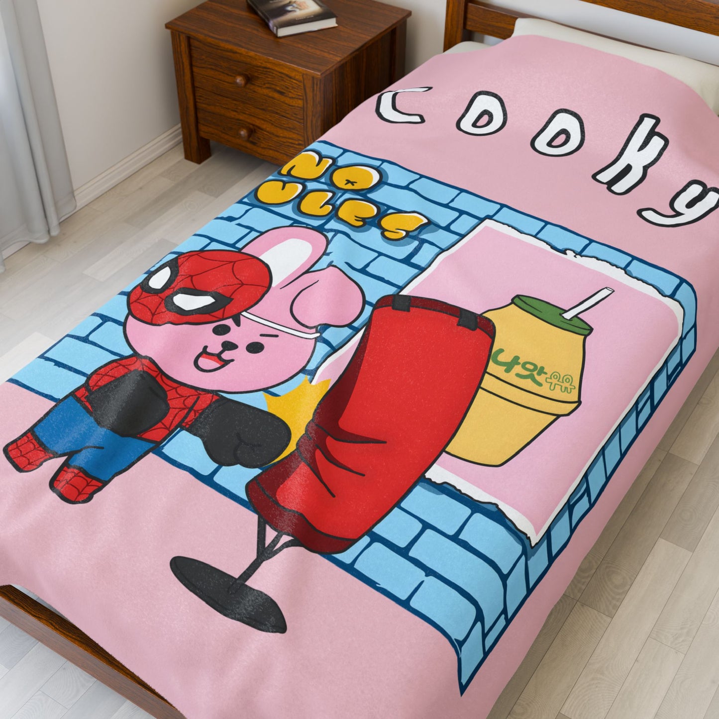 Pink Cooky Blanket - BT21 Single Design