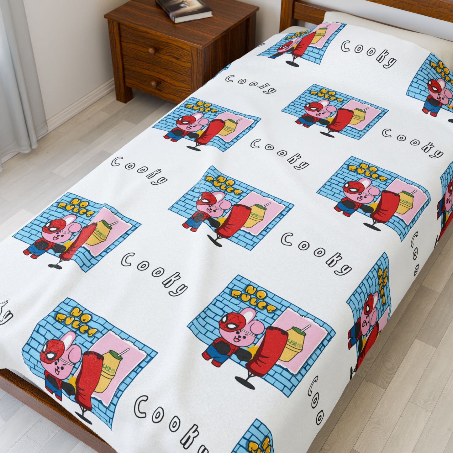 White Cooky Blanket - BT21 Pattern Design