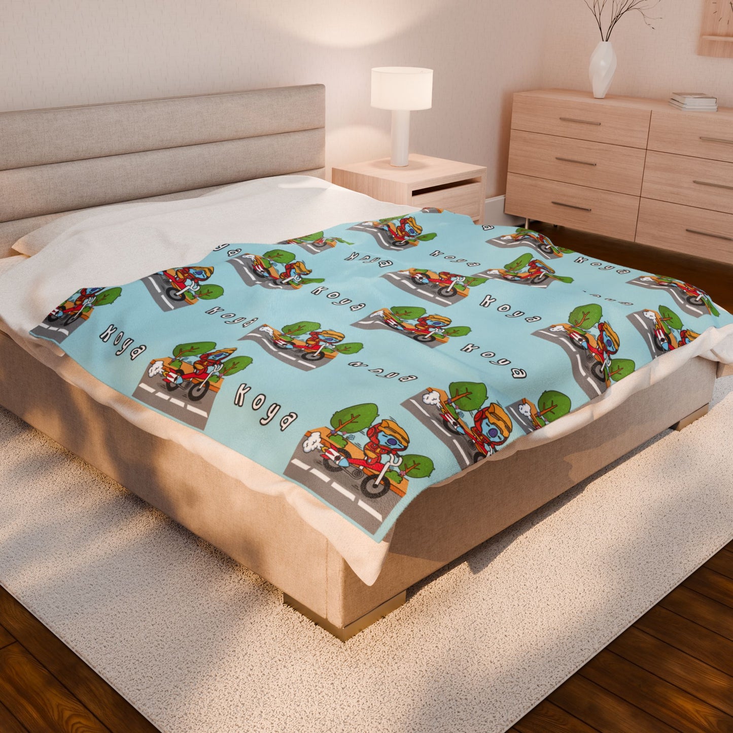 Blue Koya Blanket - BT21 Pattern Design