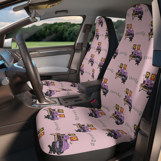 BT21 Shooky Pink Car Seat Cover Pattern Design - Identical Set of 2