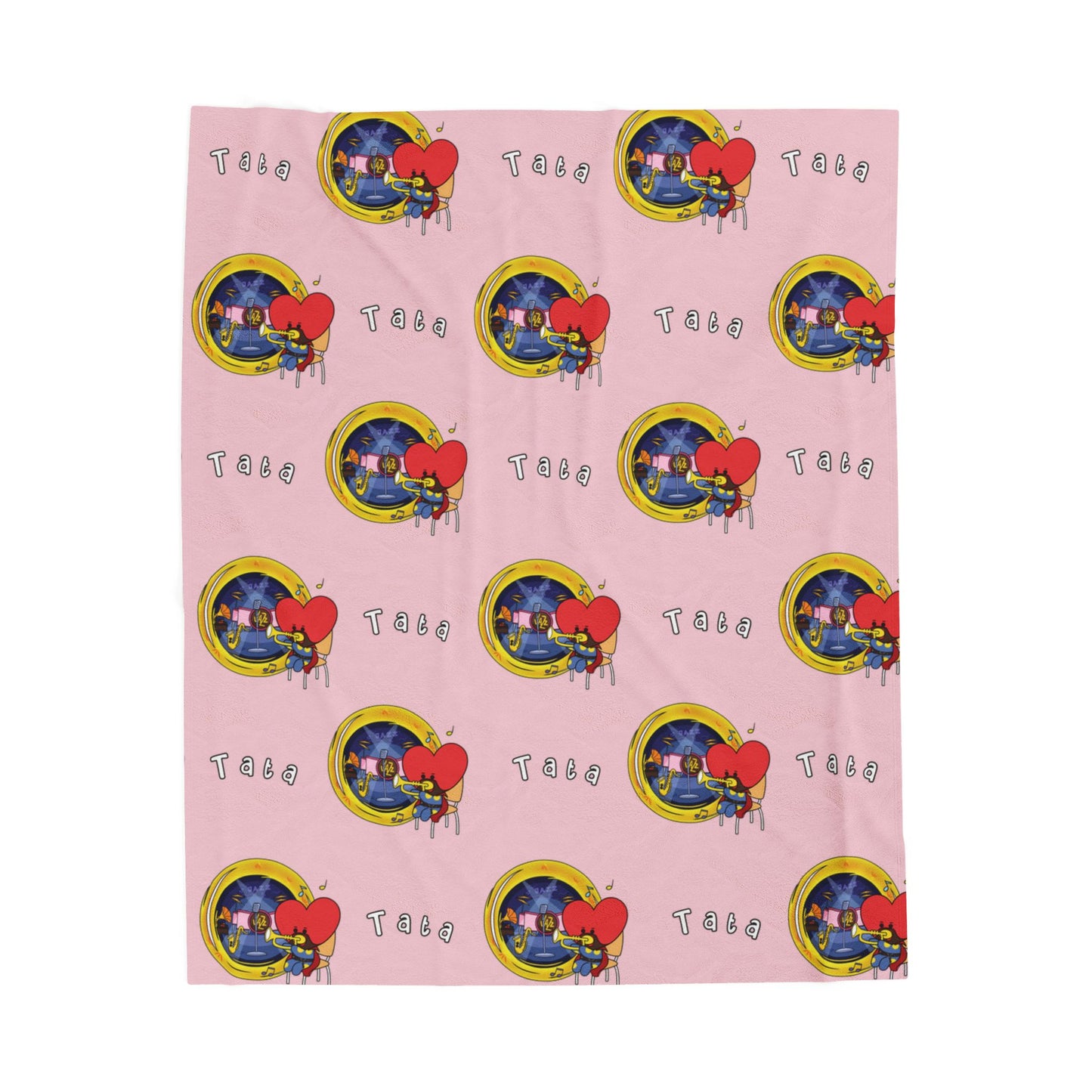 Pink Tata Blanket - BT21 Pattern Design