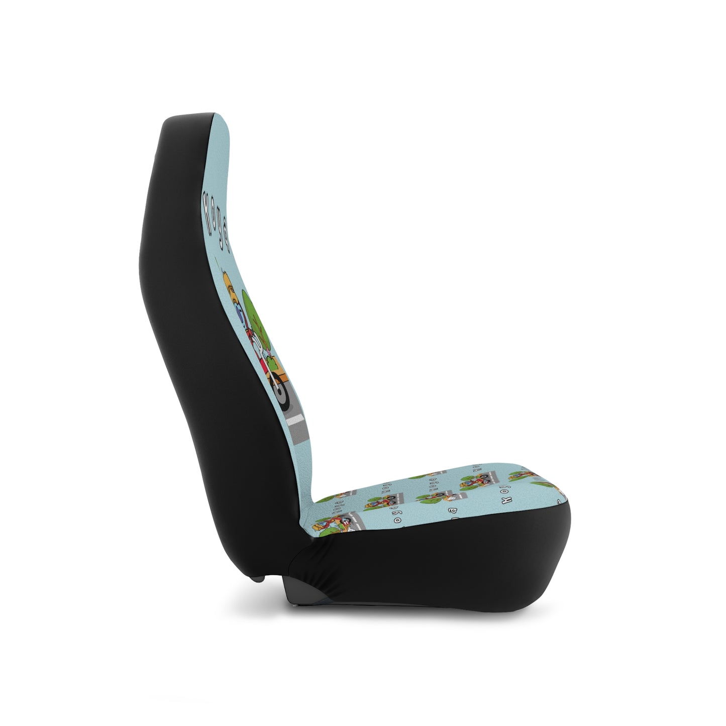 BT21 Koya Blue Car Seat Cover Single Pattern Combo Design - Identical Set of 2
