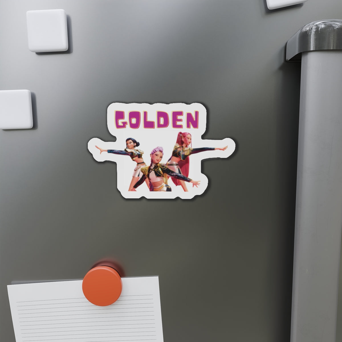 Kpop Demon Hunters Huntrix Rumi Mira Zoey Golden Outfit Magnet