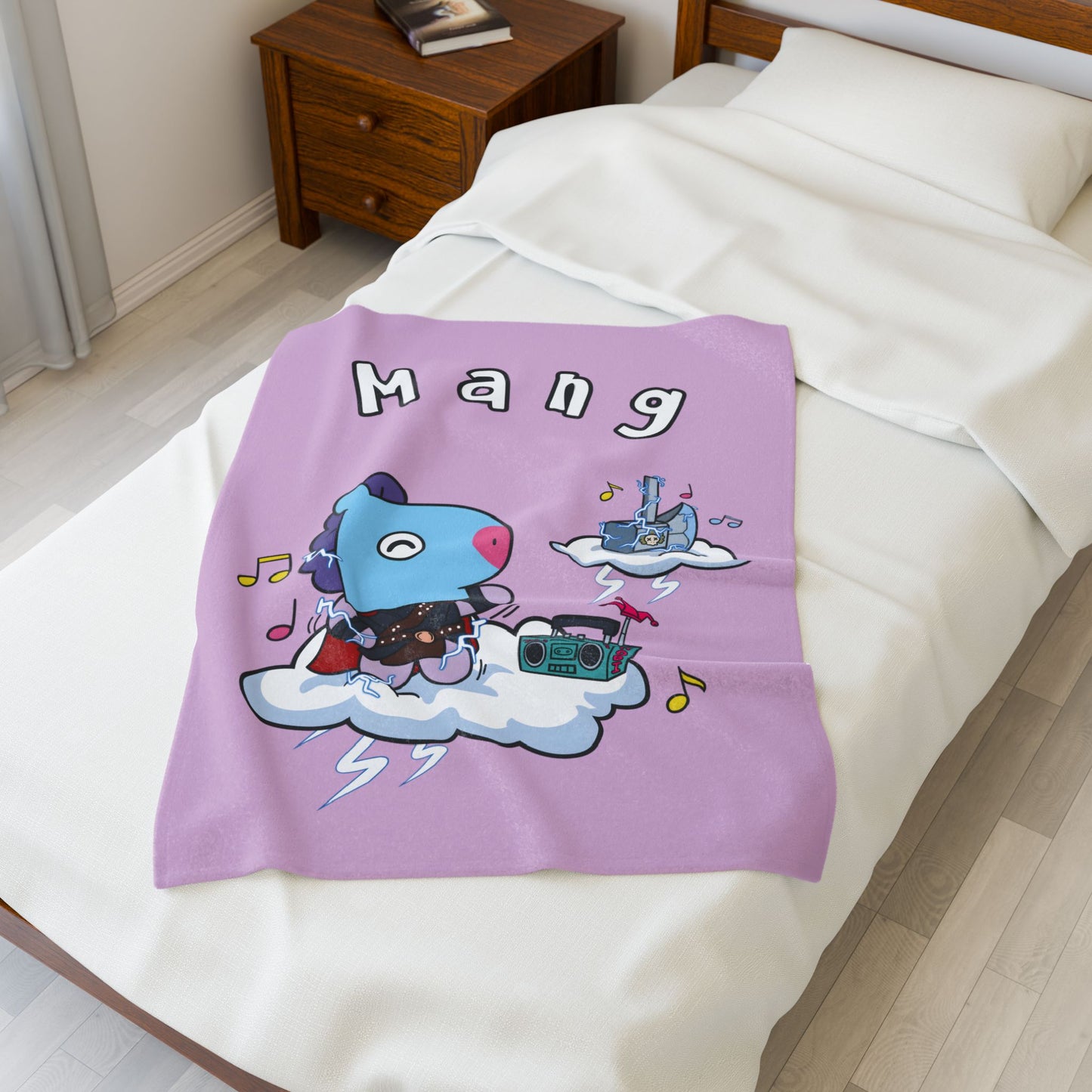 Purple Mang Blanket - BT21 Single Design
