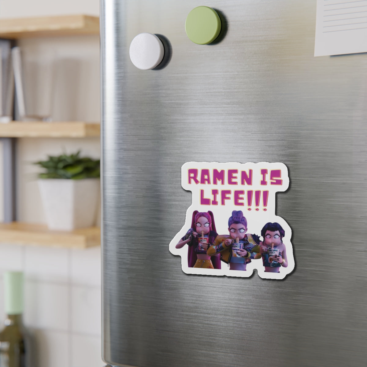 Kpop Demon Hunters Huntrix Rumi Mira Zoey Ramen Magnet