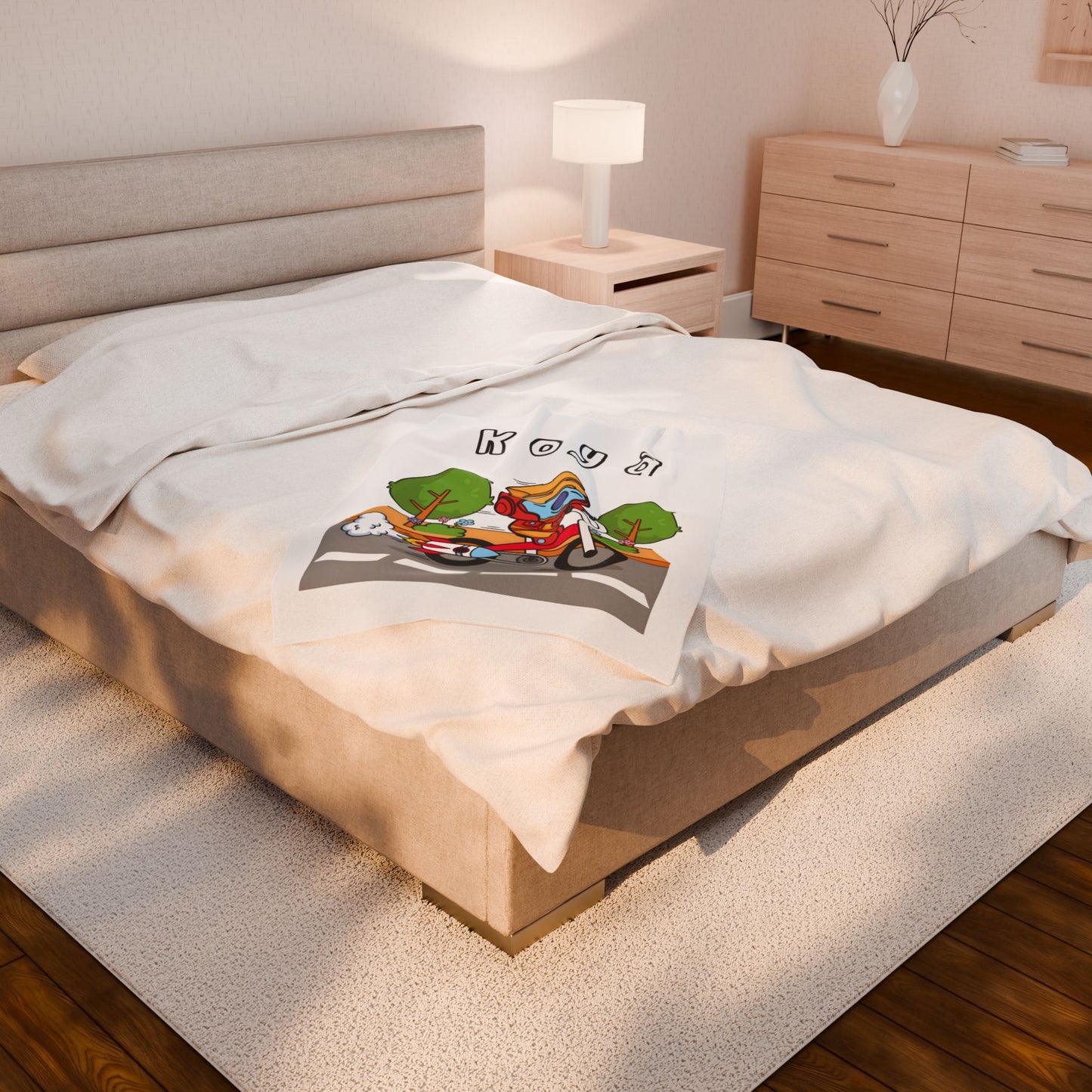 White Koya Blanket - BT21 Single Design