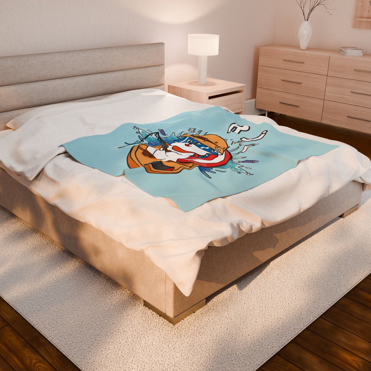 Blue RJ Blanket - BT21 Single Design