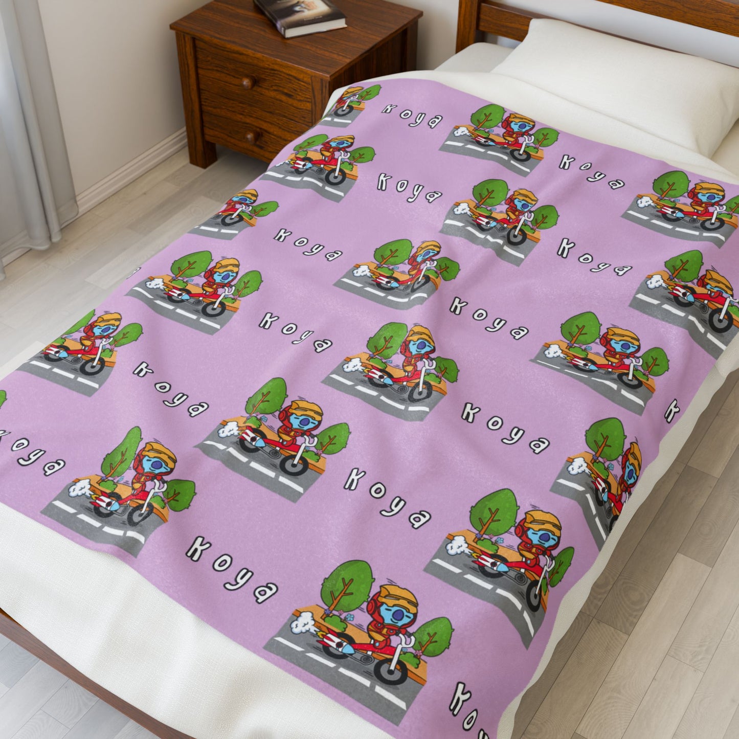 Purple Koya Blanket - BT21 Pattern Design