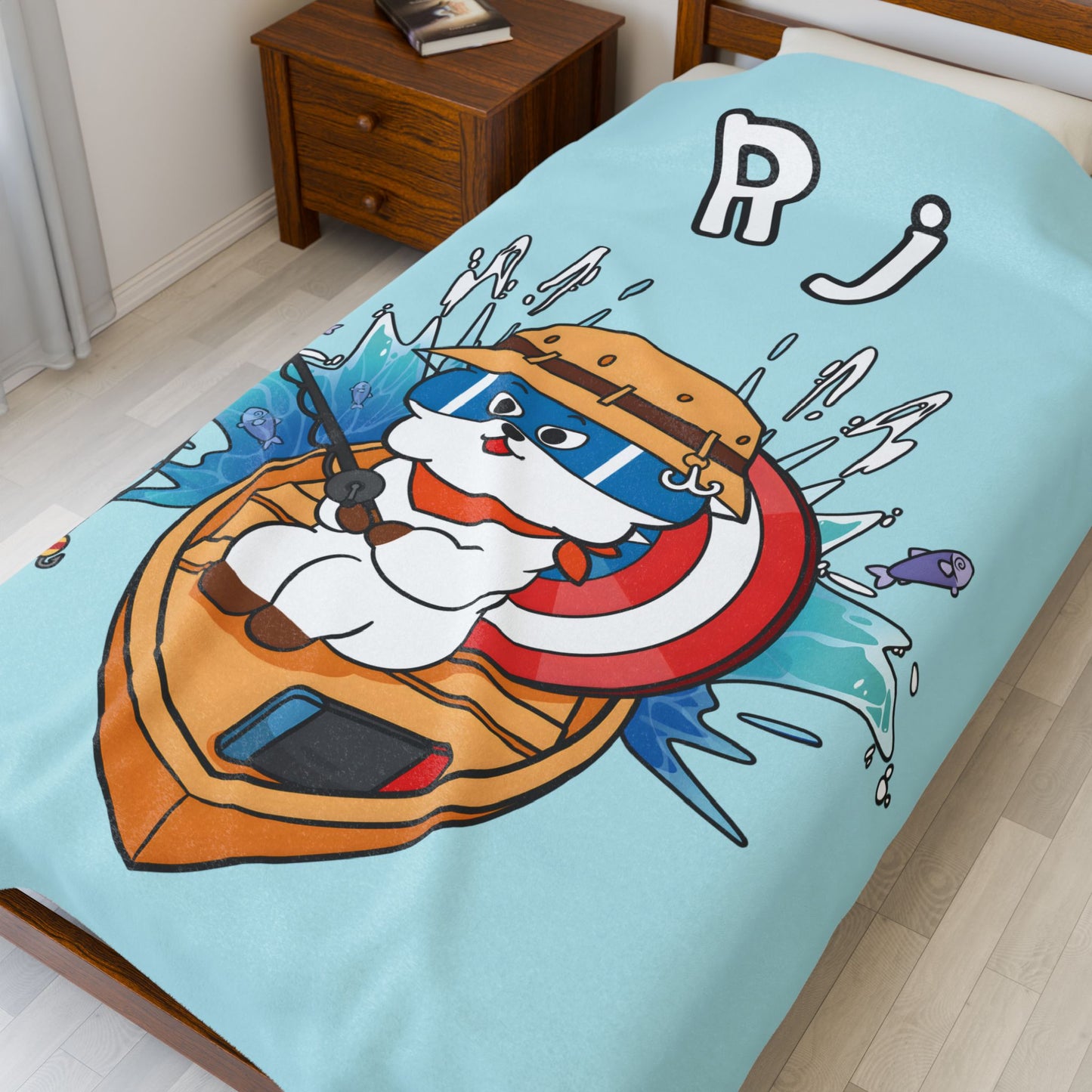 Blue RJ Blanket - BT21 Single Design