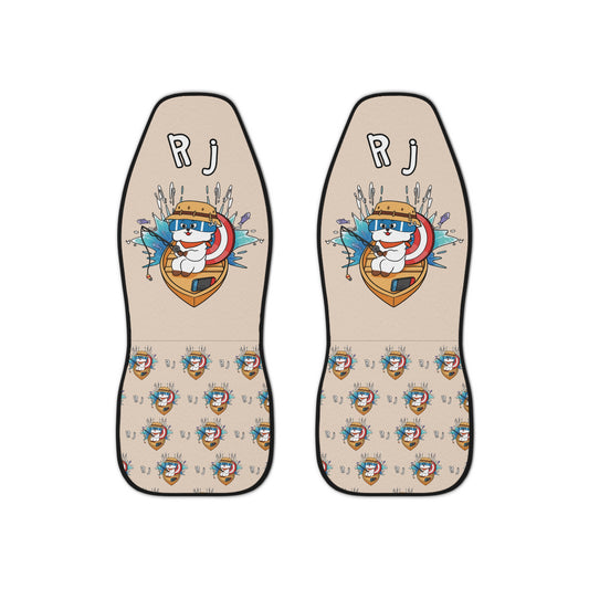 BT21 RJ Beige Car Seat Cover Single Pattern Combo Design - Identical Set of 2
