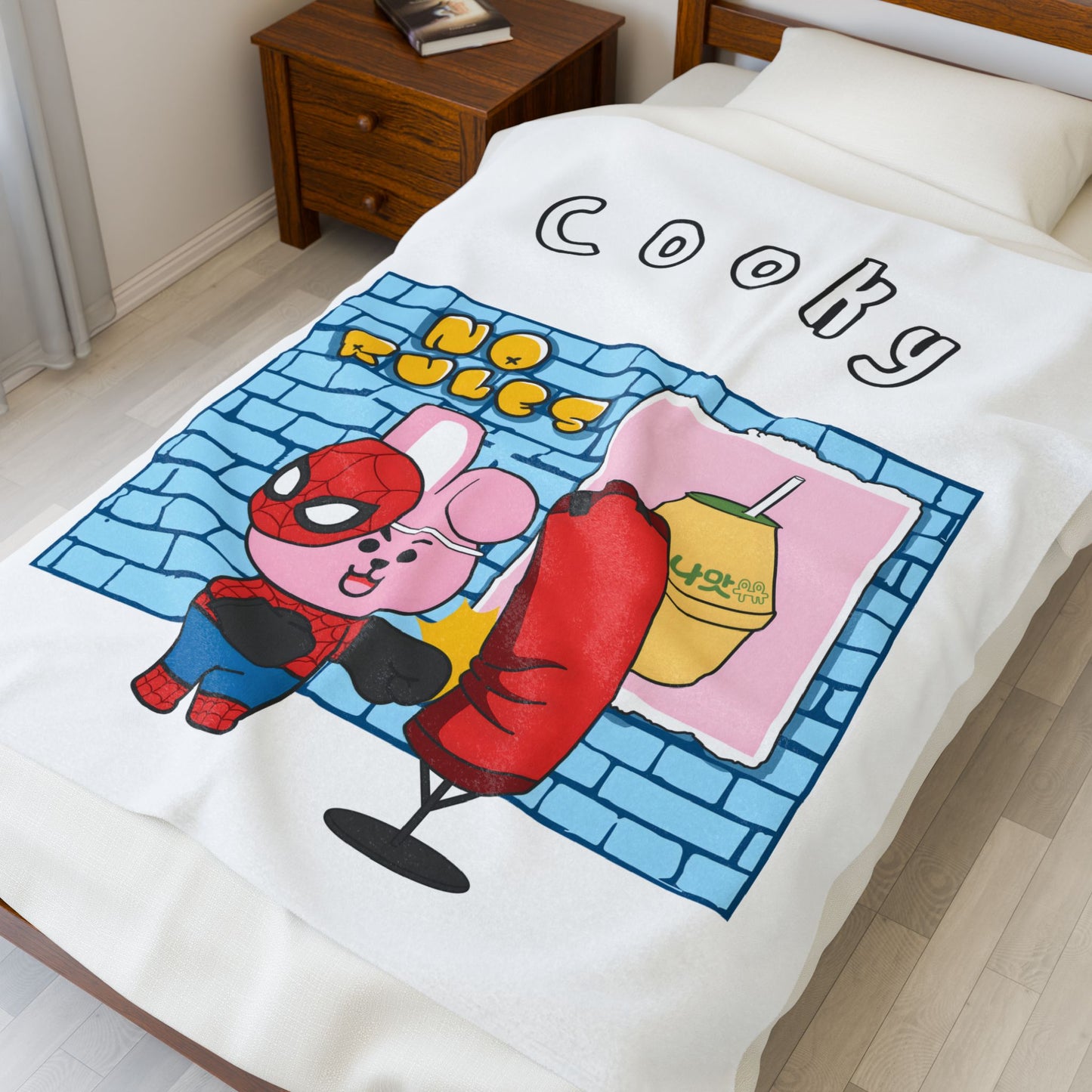 White Cooky Blanket - BT21 Single Design