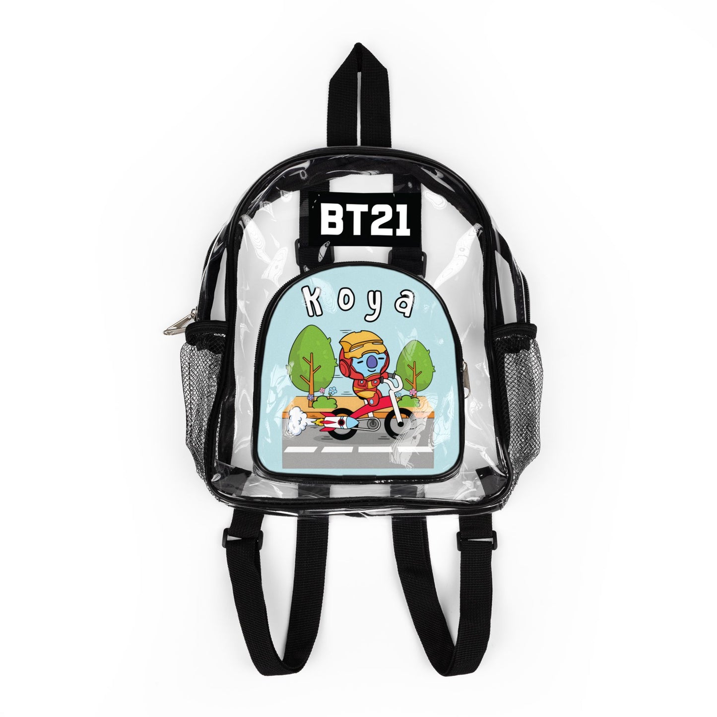 BT21 Koya Clear Stadium Concert Bag With Blue Background